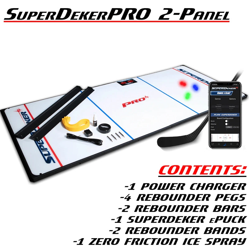 SuperDeker Pro 2 Panel Hockey Training System - Improve Stickhandling & Shooting Skills for Ice & Street Hockey Players - Perfect for Home, Backyard & Rink Practice