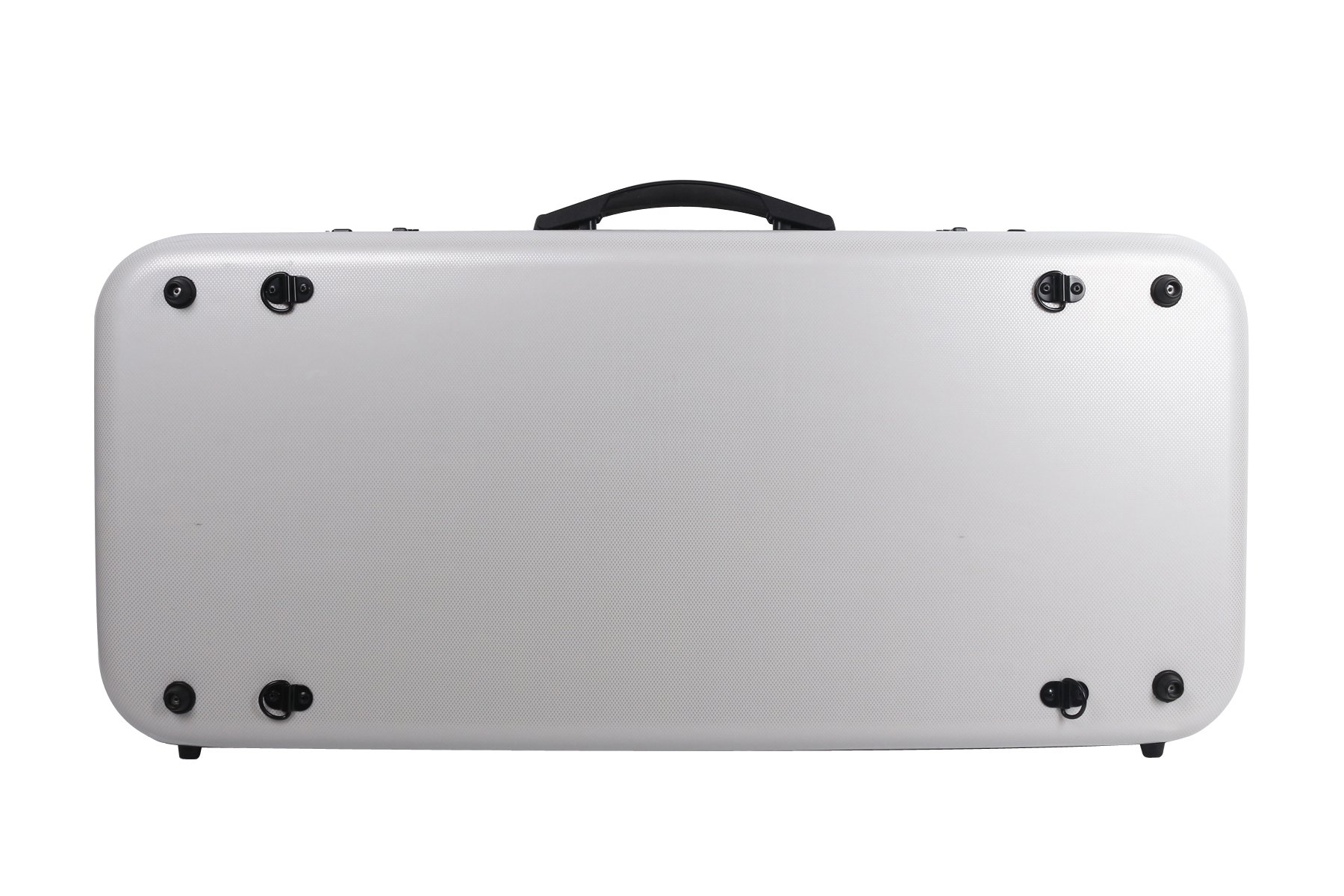 Yinfente Double Violin/Viola Case - Carbon Fiber 4/4 Full Size Black & White (White) - Durable Protection for Musicians | Perfect for Travel & Performances