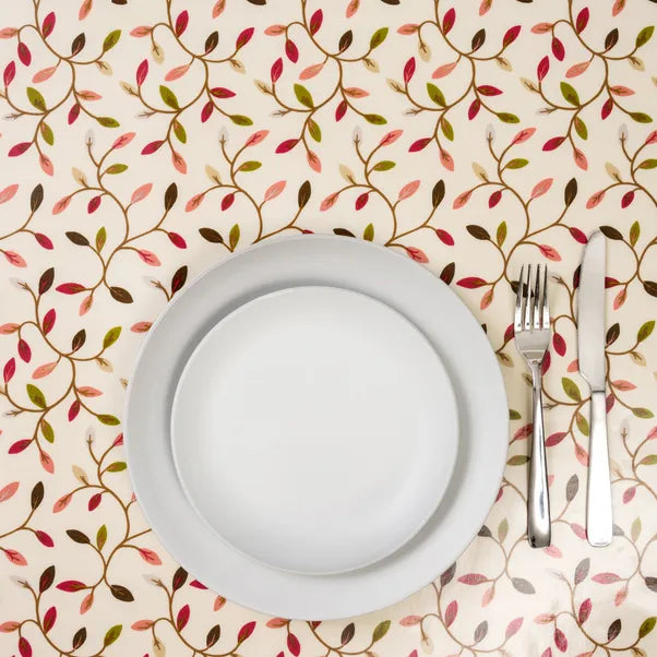 Juliet Chintz PVC Coated Tablecloth - Waterproof & Stain-Resistant Dining Table Cover for Indoor/Outdoor Use - Perfect for Parties, Picnics, and Everyday Dining