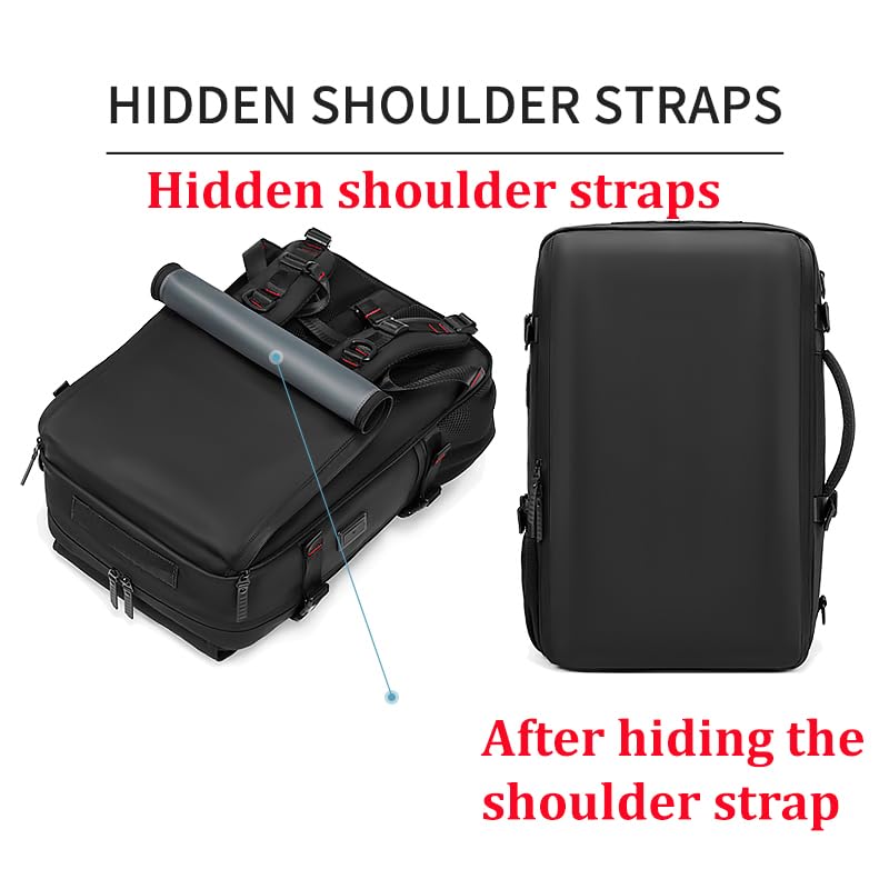 Waterproof 16 Inch Women's Travel Backpack with USB Charging Port & Shoe Compartment - Business Laptop Hiking Backpack for Commuting, Outdoor Adventures & Air Travel (Black)