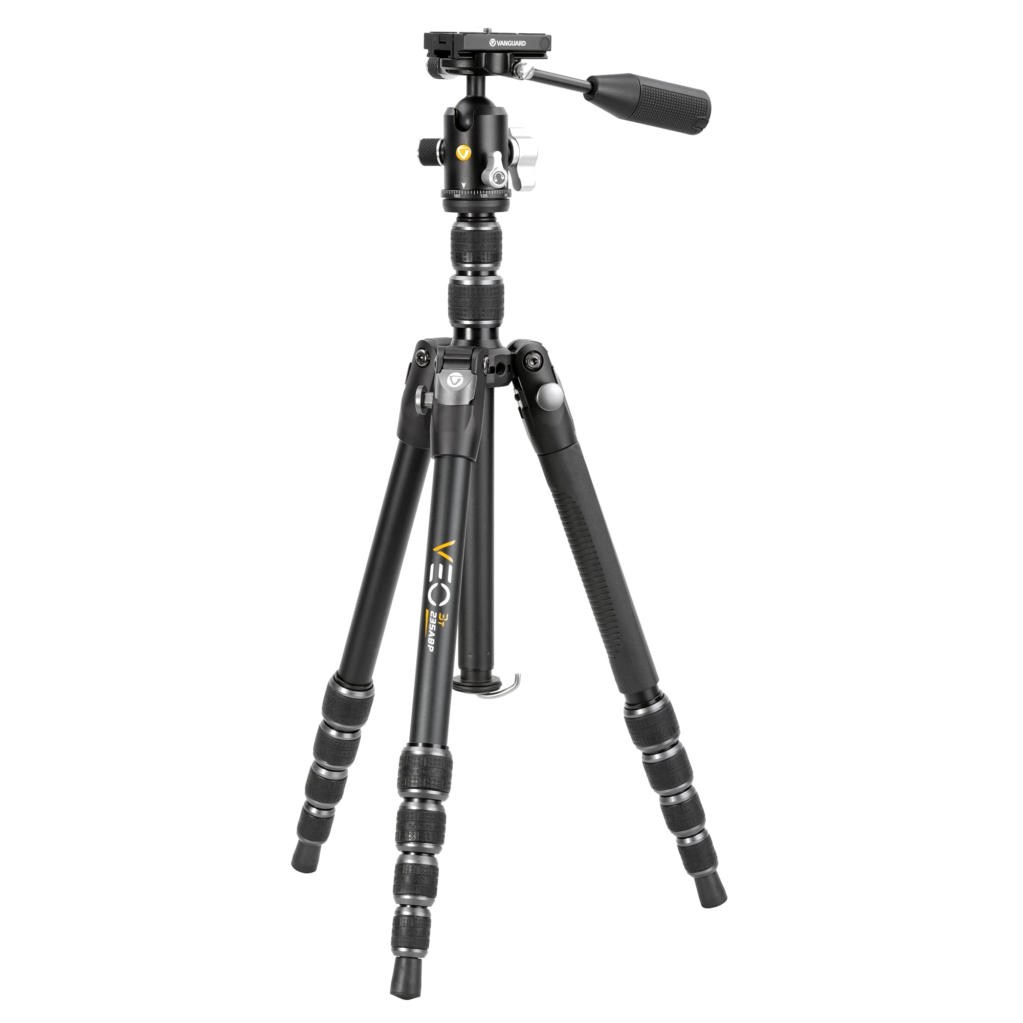 Vanguard VEO3T235ABP Aluminum Travel Tripod with Ball Head - Lightweight Compact Tripod for DSLR & Smartphone Photography | Perfect for Travel, Hiking, Vlogging & Outdoor Adventures