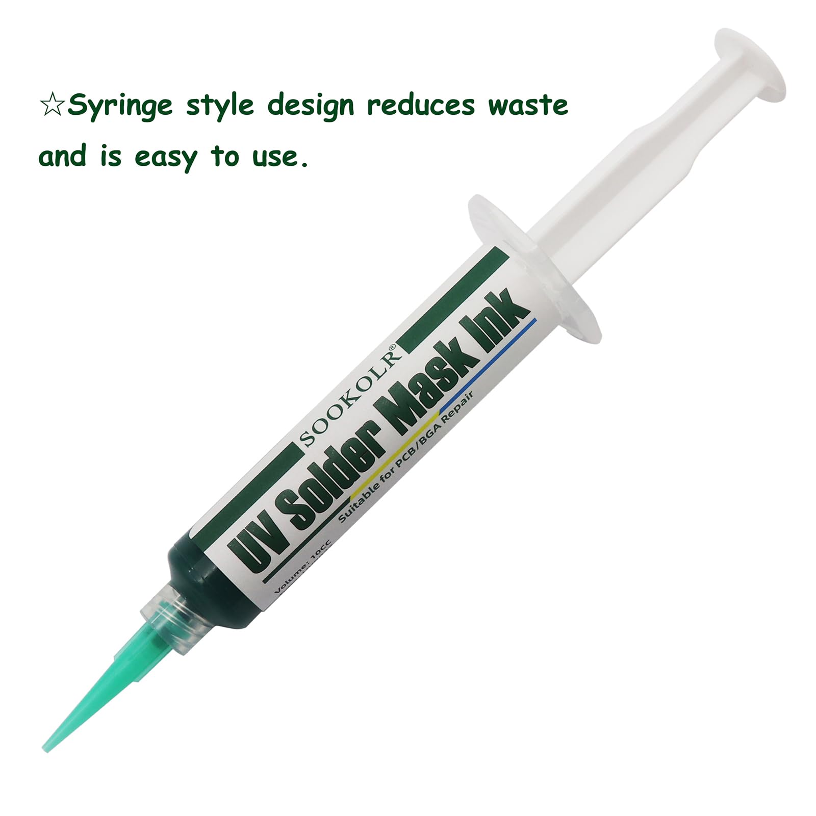 10CC Green UV Curing Solder Mask Ink - PCB BGA Repair, Anti-Corrosion Solder Resist Paste for Circuit Board Protection | DIY Electronics, PCB Maintenance & Component Repair
