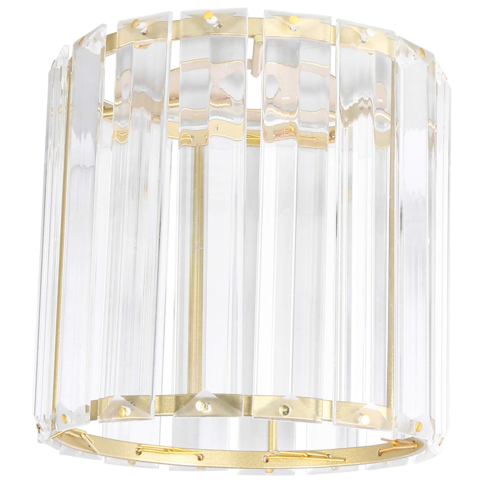 Balacoo Crystal Lamp Shade - Golden Iron Art Lampshade for Floor, Wall, Table & Ceiling Lights | Elegant Chandelier & Pendant Light Fixture Cover | Perfect for Living Room, Bedroom & Dining Room Decor