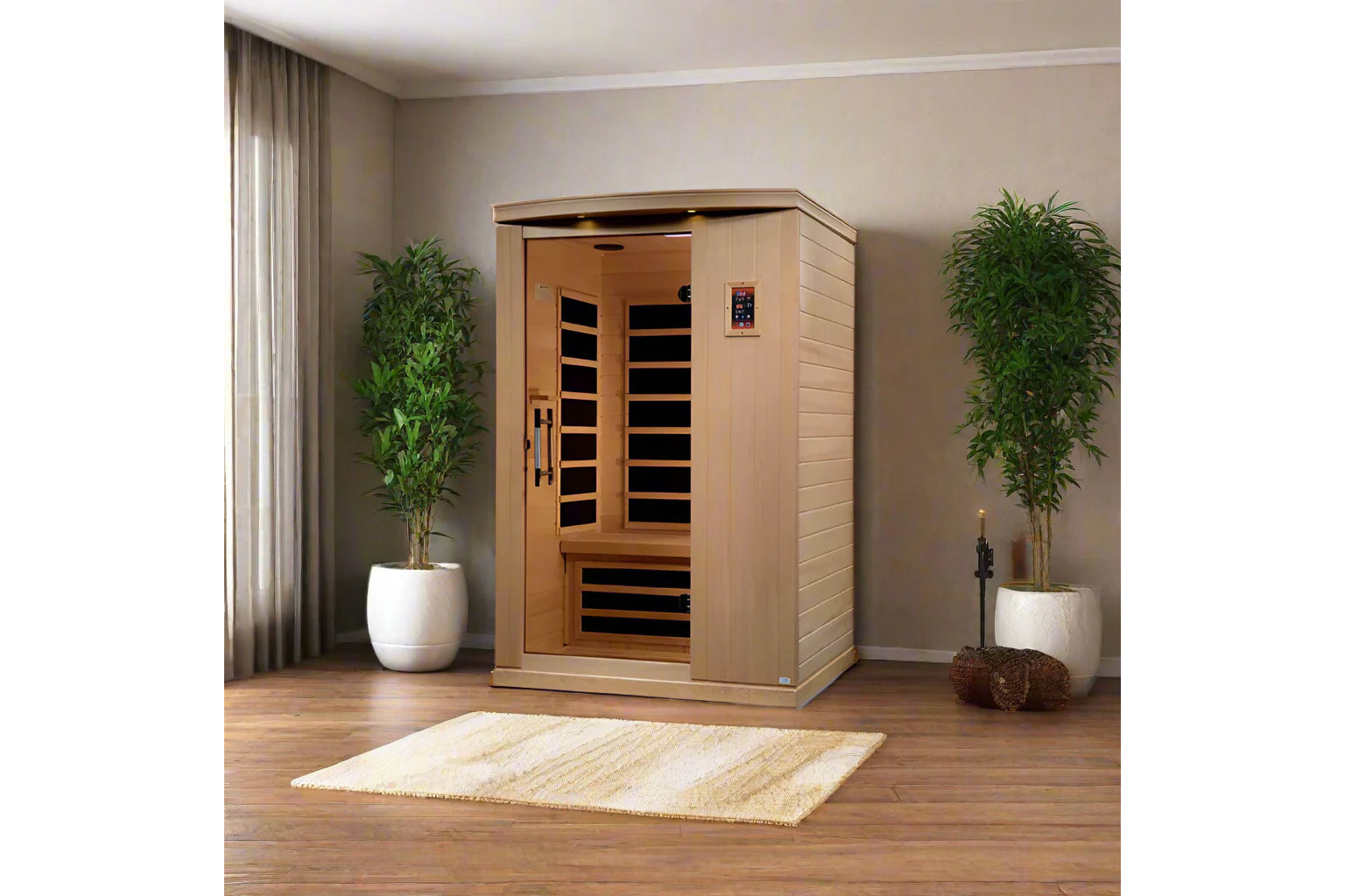 Golden Designs Venice Elite 2 Person Ultra Low EMF FAR Infrared Sauna - Wheelchair Accessible Home Spa for Relaxation & Detox - Perfect for Home Gym, Wellness Retreat & Pain Relief Therapy