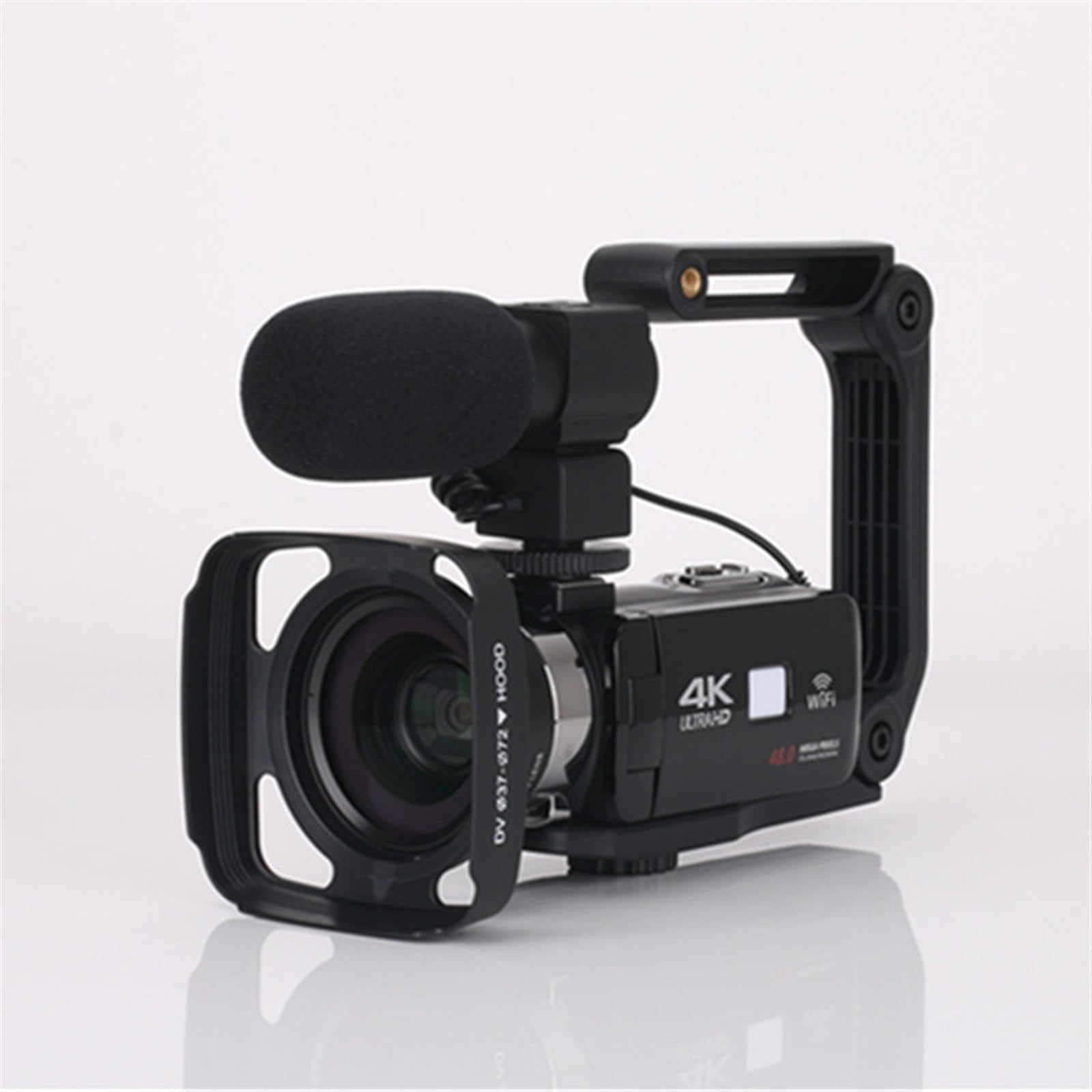 4K HD Night Vision Digital Camcorder with WiFi Live Streaming - 48MP Video Camera for YouTube Vlogging, Home Security & Outdoor Adventures (Includes CAM+Grip+Hood+Lens+Mic) - Perfect for Travel Vlogging, Live Streaming & Nighttime Recording