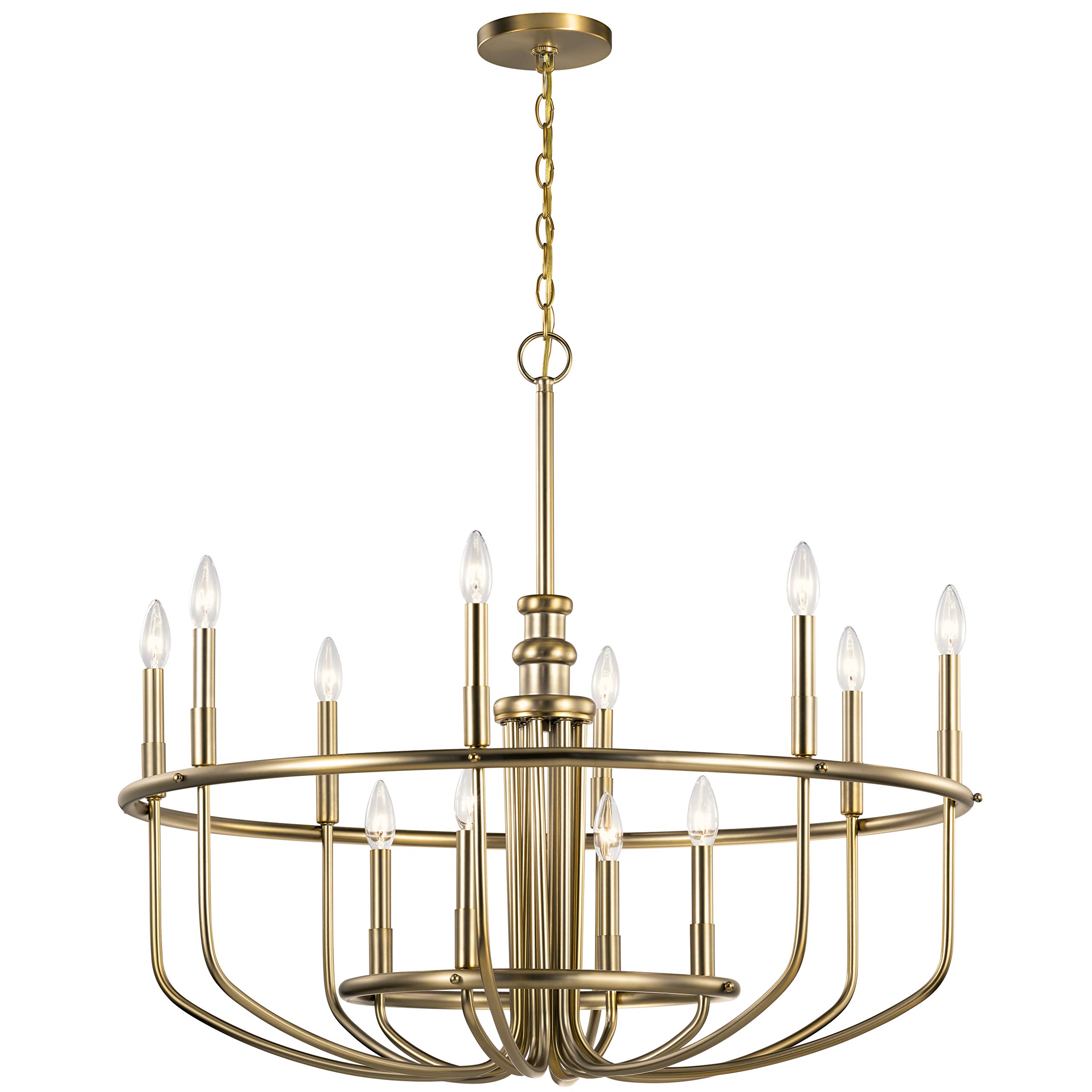Kichler Capitol Hill 30.75 Inch 12-Light Bronze Chandelier - Elegant Dining Room Lighting Fixture for Classic Home Decor