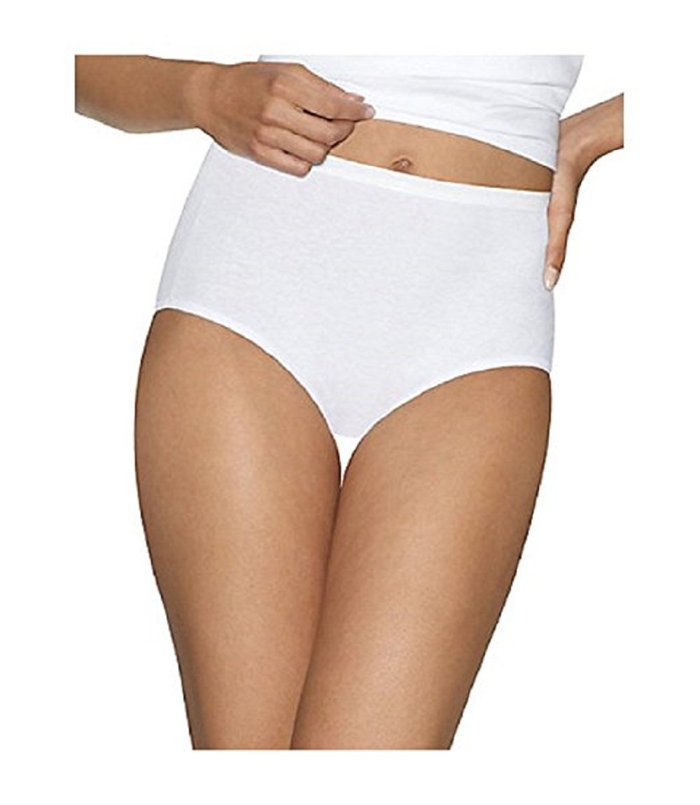 Hanes Women's 3-Pack White Cotton Briefs - Soft Comfortable Ladies Panties Underwear Size 8 - Perfect for Everyday Wear, Workout & Travel