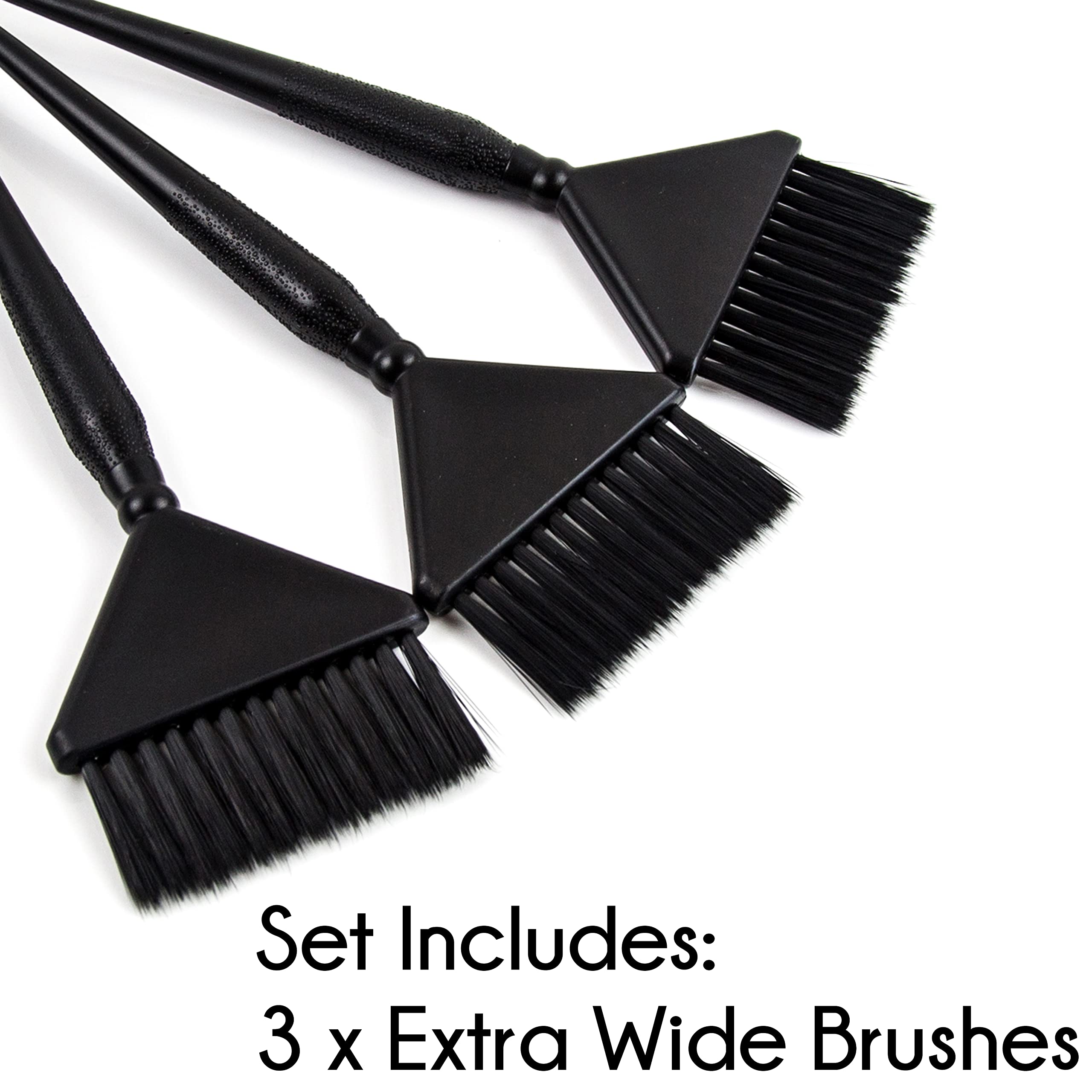 3 Extra Wide Hair Dye Brushes - Professional Hair Coloring Kit for Root Touch Up & Full Application