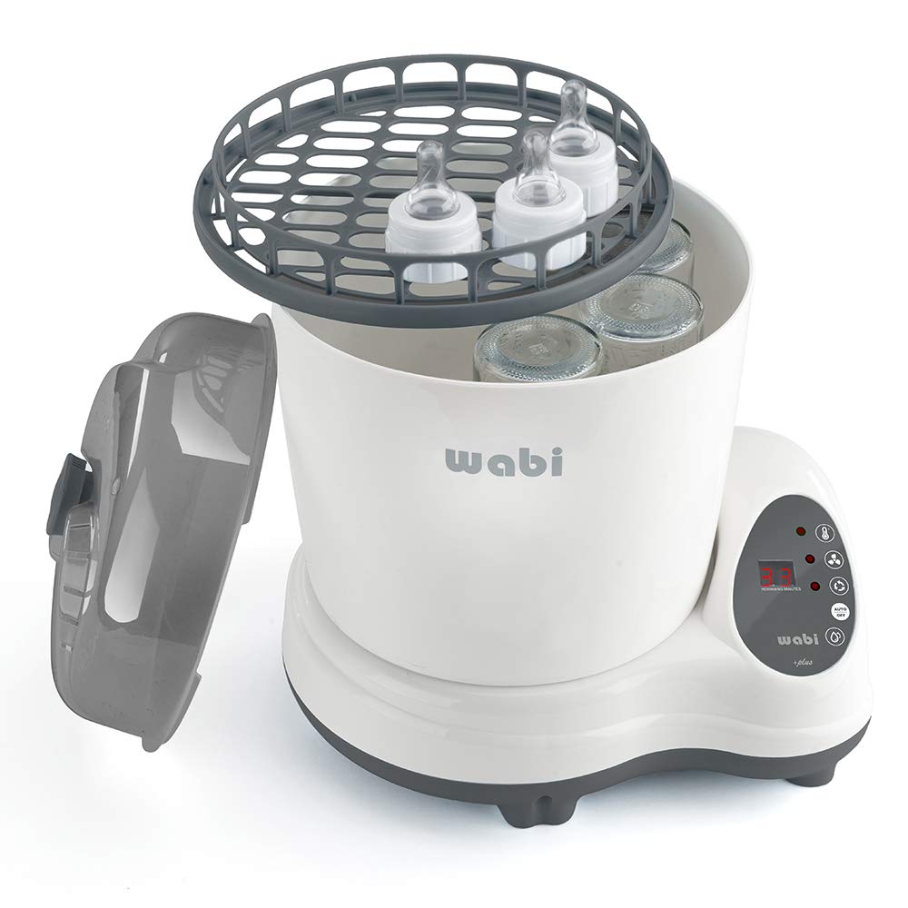 Wabi Baby Electric Steam Sterilizer and Dryer - Fast Sanitizing for Bottles, Pacifiers & Breast Pump Parts - Perfect for Nursery, Daycare & Travel Use