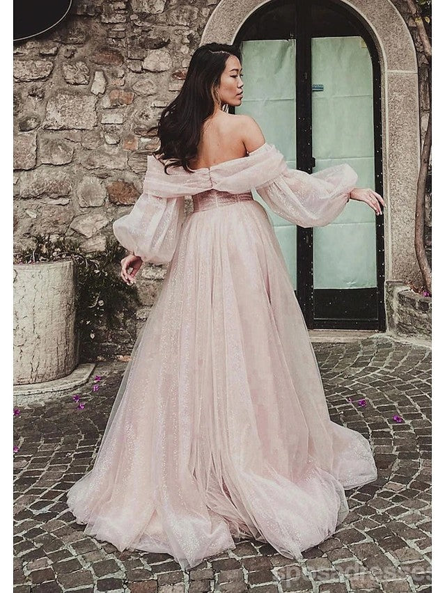 Elegant A-Line Off-Shoulder Side Slit Maxi Long Party Prom Dress for Women - Formal Evening Gown for Weddings, Galas & Special Occasions