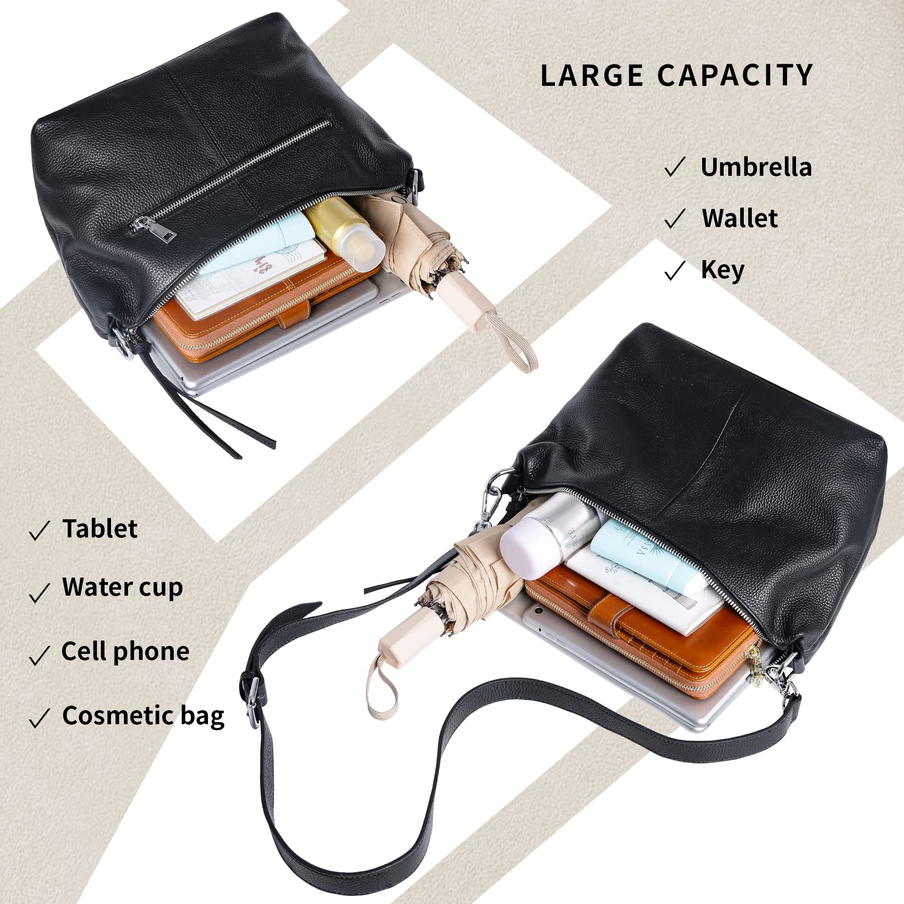 Premium ISWEE Genuine Leather Handbags for Women - Stylish Crossbody Purse, Designer Shoulder Bag & Small Tote - Perfect for Work, Travel & Everyday Use