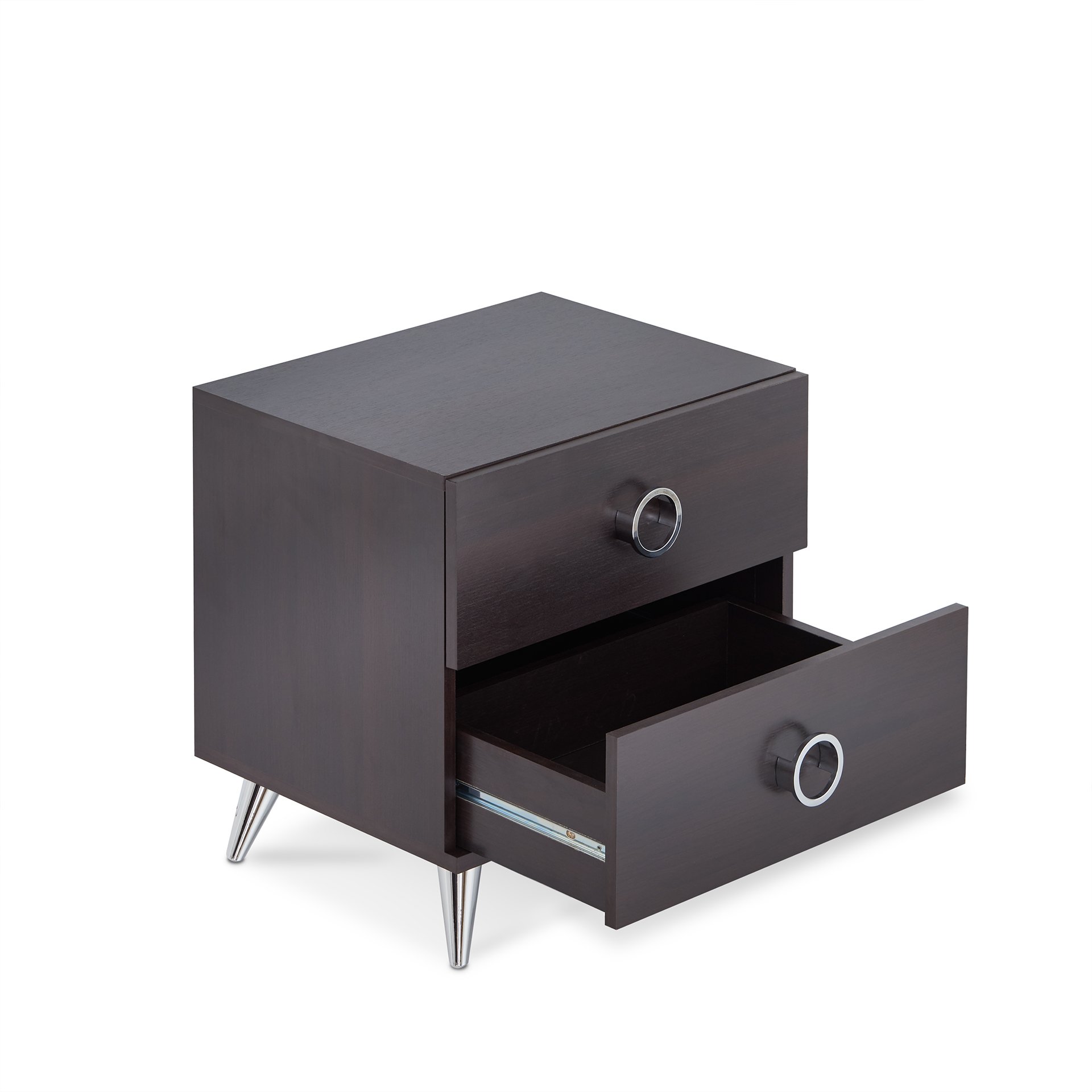 HABITRIO Nightstand with 2 Drawers - Solid Wood Side Table for Bedroom & Living Room