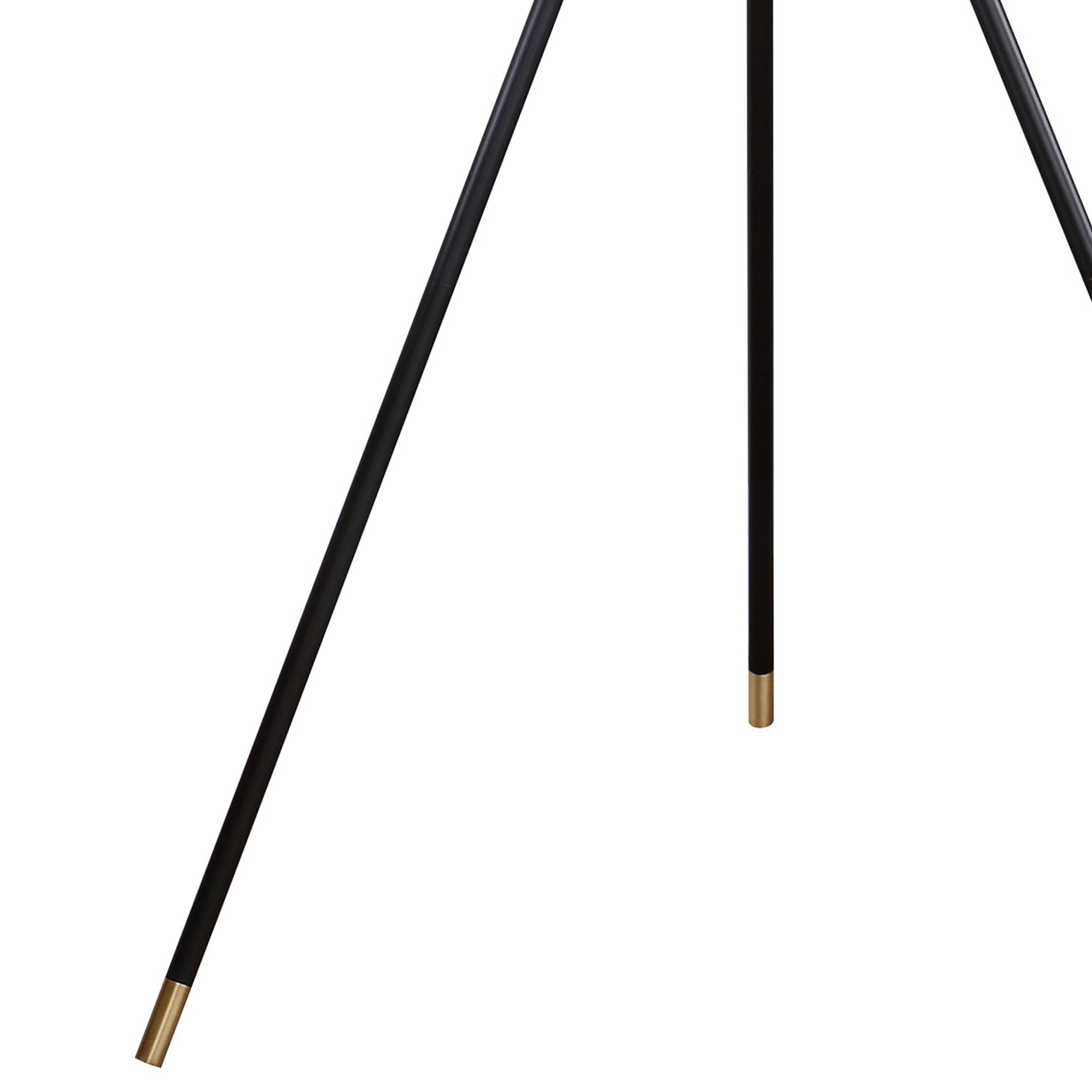Benjara Modern Floor Lamp with Black Drum Shade & Gold Tripod Base - Elegant Lighting for Living Room, Bedroom, or Office Decor