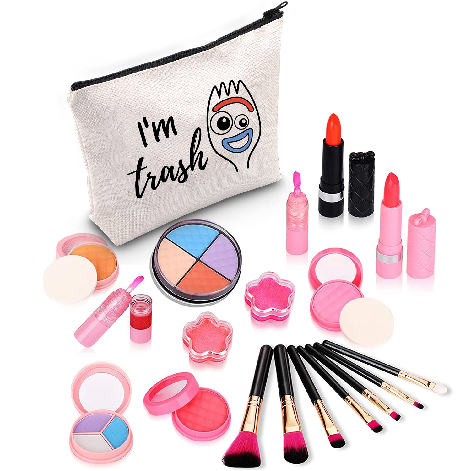 Funny Forky Toy Story Inspired Makeup Bag - 'I'm Trash' Zipper Pouch for Cosmetics & Accessories | Perfect Gift for Disney Pixar Fans, Kids & Toy Story Lovers