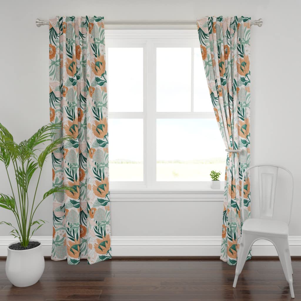 Custom Hawaiian Floral Tropical Print Curtain Panel 108