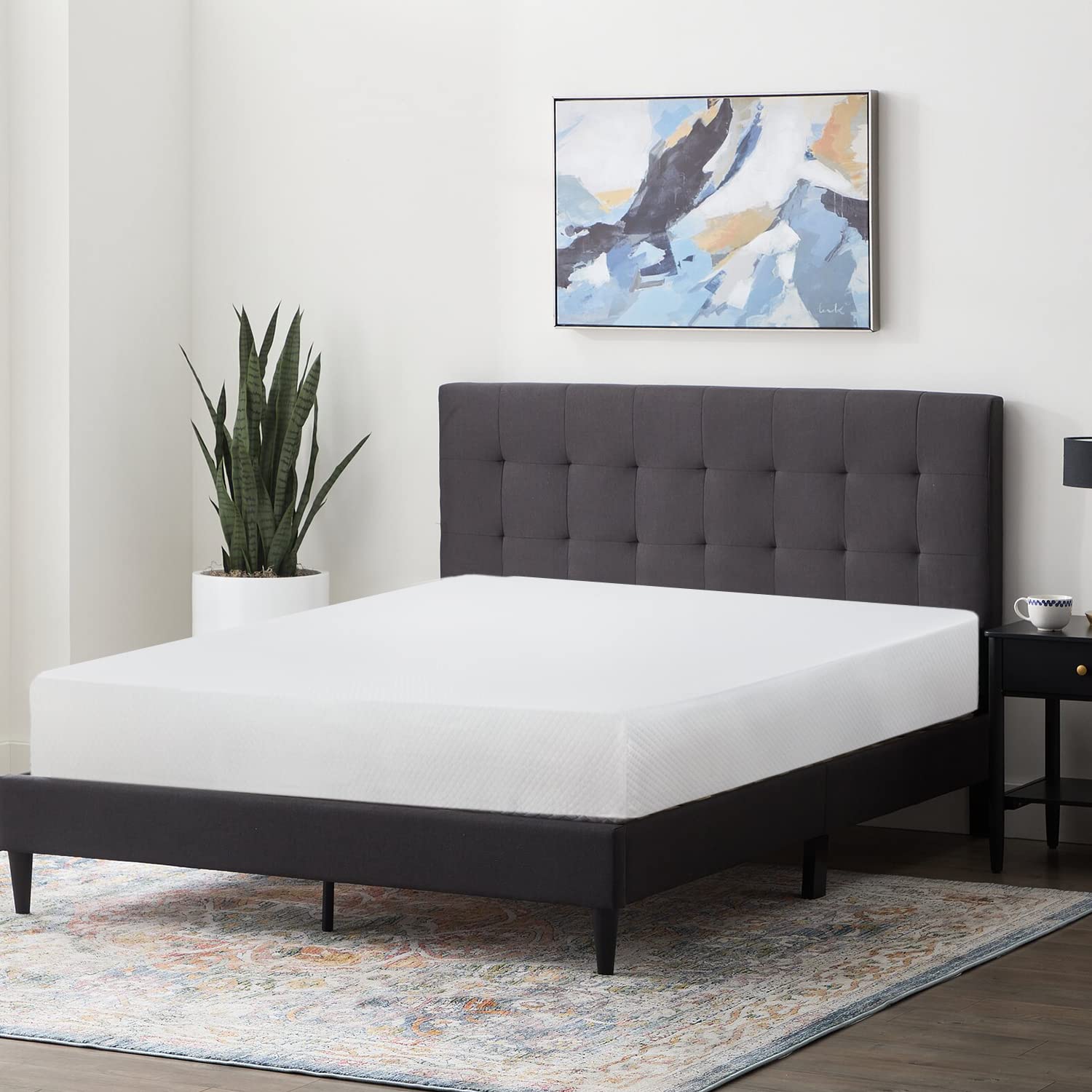CertiPUR-US Certified 6/8/10/12 Inch Gel Memory Foam Mattress for Cool Sleep & Pressure Relief - Medium Firm Mattress in a Box (10 Inch, Full Size, White) - Perfect for Bedrooms, Guest Rooms & Dorm Rooms
