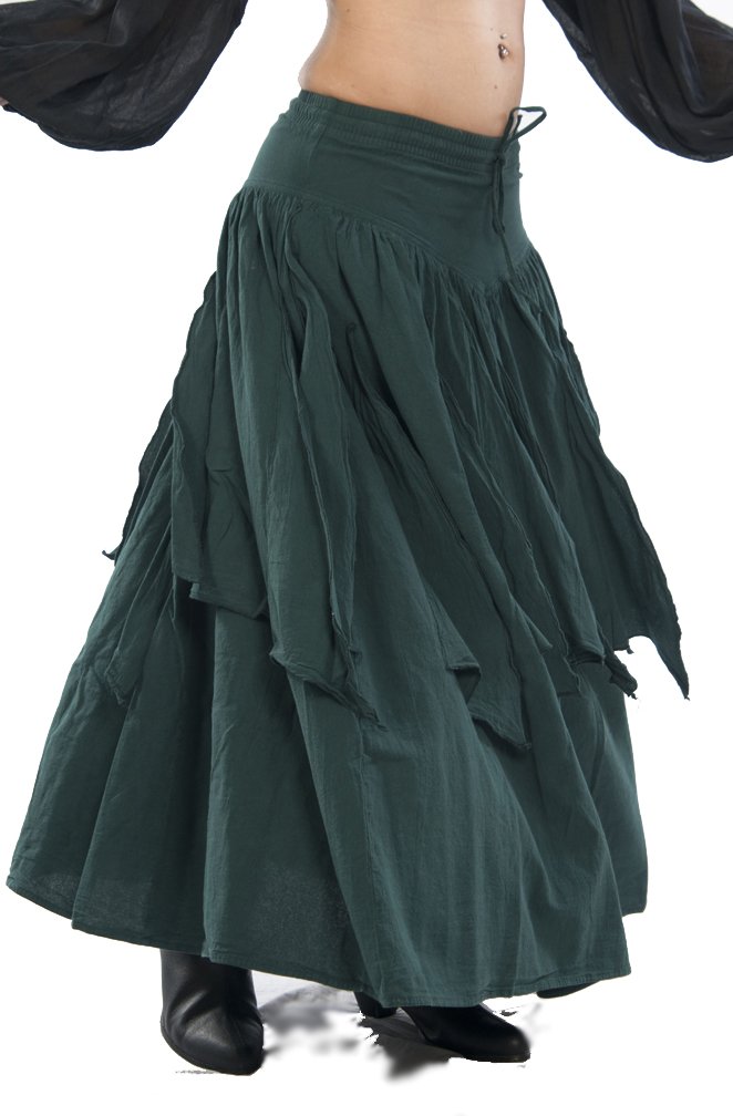 Renaissance Gypsy Thick Cotton Petal Skirt - Boho Maxi Skirt for Women | Perfect for Festivals, Ren Faires & Bohemian Fashion