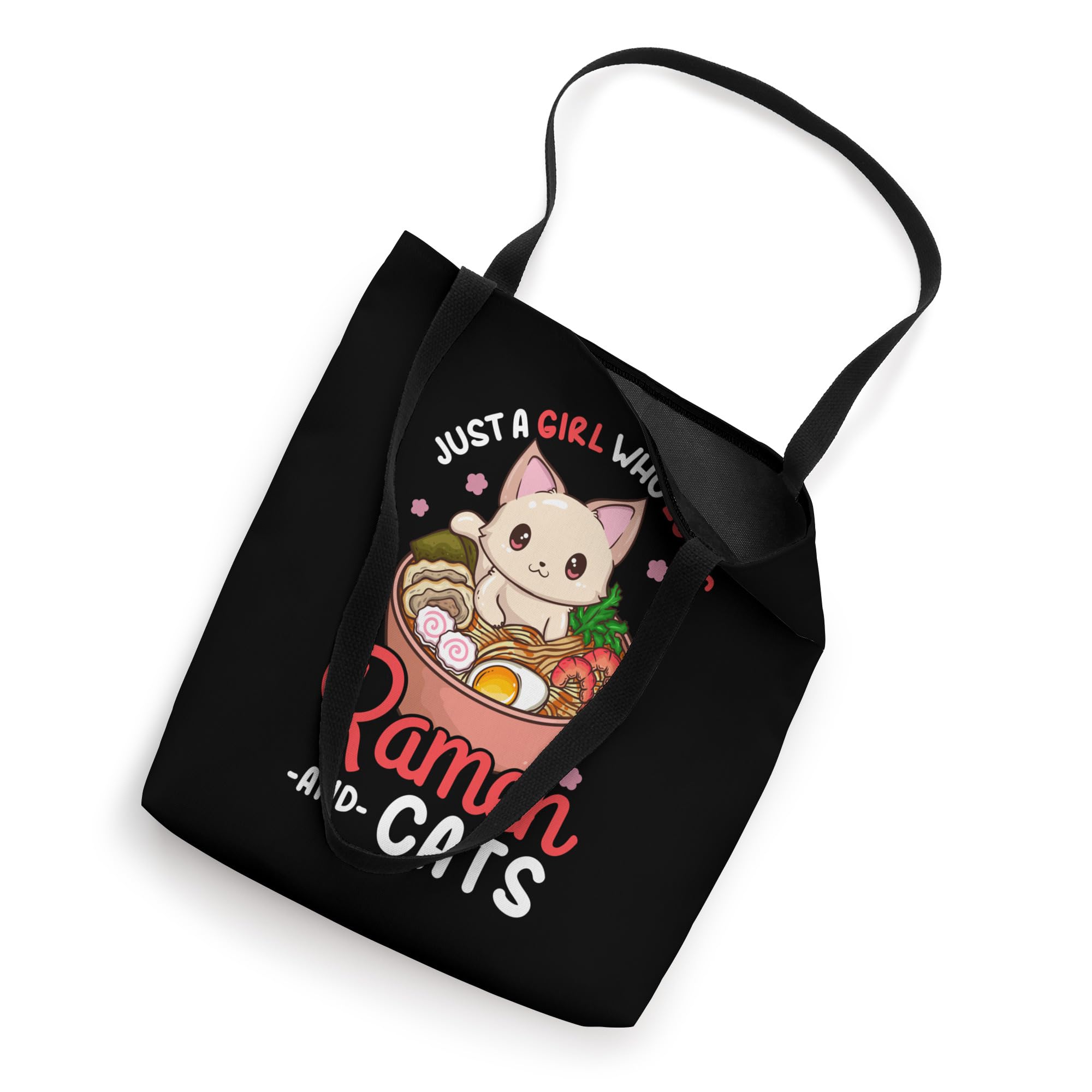 Anime Ramen Cat Neko Kawaii Tote Bag for Women - Cute Japanese Otaku Style Shoulder Bag for Cosplay, School, Shopping & Travel