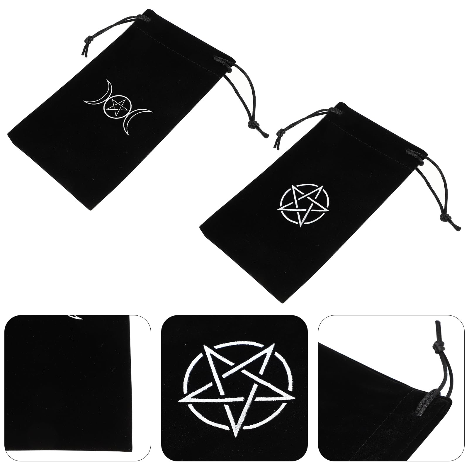 2-Piece Tarot Card Drawstring Pouch Set - Organize Tarot Cards, Jewelry, Dice & Small Items | Perfect for Tarot Readers, Wiccan Supplies, Crystal Storage & Travel Accessories