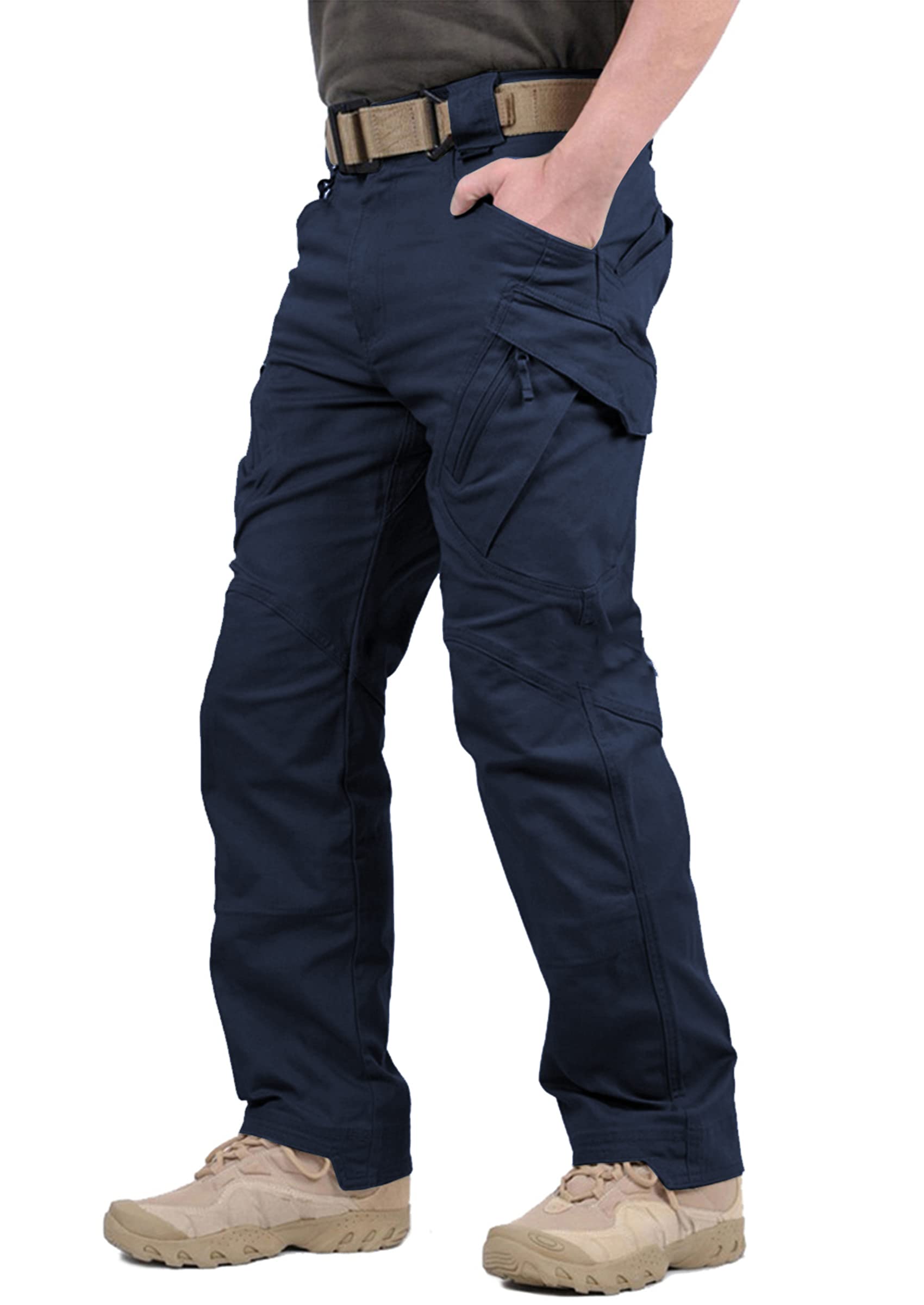 Raleude Men's Tactical Cargo Pants - Lightweight Rip-Stop Military Work Pants for Outdoor Fitness & Casual Wear | Perfect for Hiking, Camping & Everyday Use