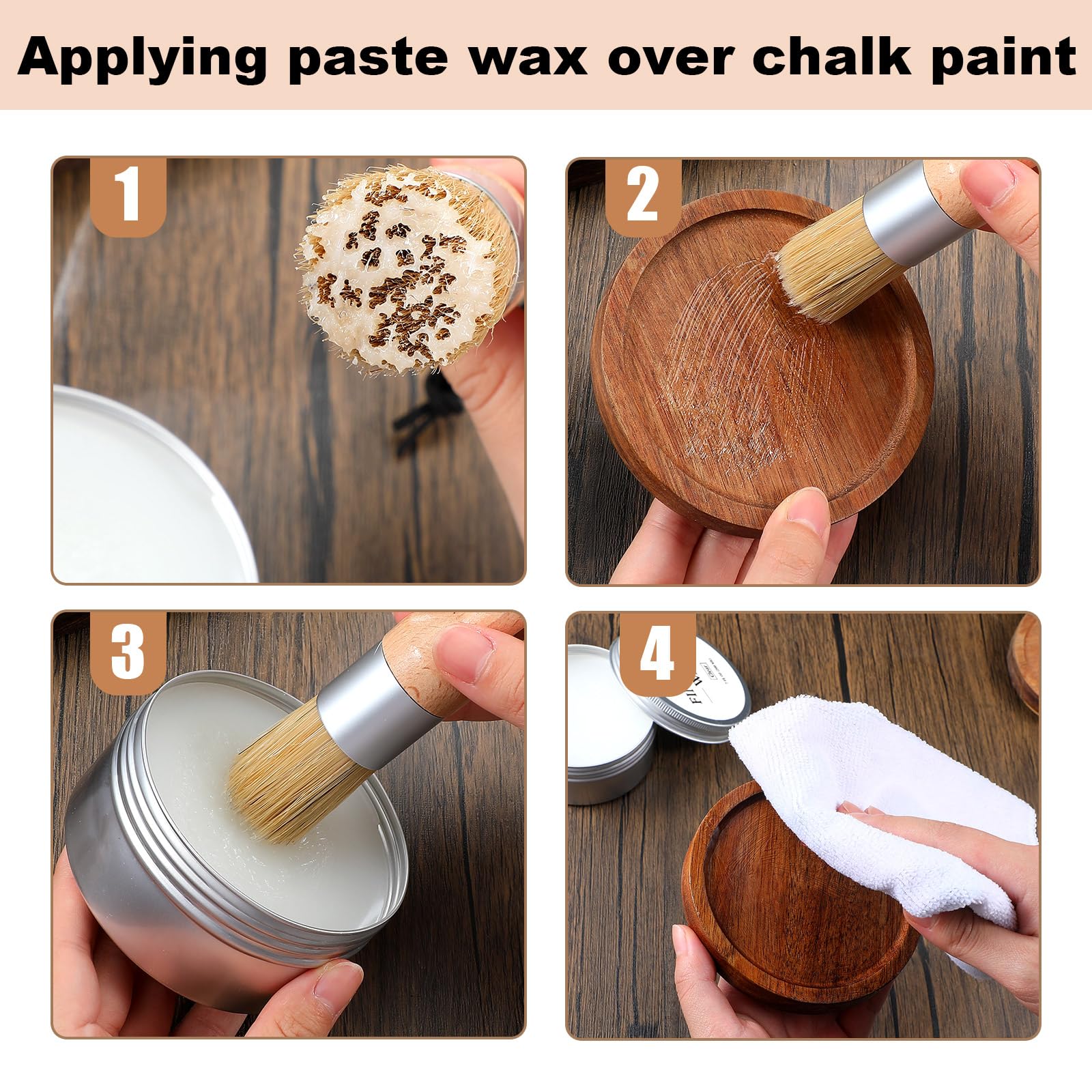 Premium Clear Finishing Wax for Chalk Paint - 7 oz Wood Sealer & Polish with 2 Brushes | Protects & Enhances Furniture, Cabinets & Home Decor | Ideal for DIY Projects, Antique Restoration & Interior Design