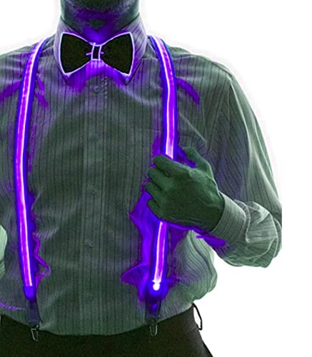 Glowing LED Bow Tie - Adjustable EL Wire Light Up Bowtie for Men & Women - Perfect for Parties, Raves, Cosplay & Night Events