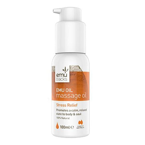 Emu Tracks 100% Pure Emu Oil - Natural Stress Relief Massage Oil for Muscle Relaxation & Skin Care | Perfect for Aromatherapy, Massage Therapy & Daily Moisturizing