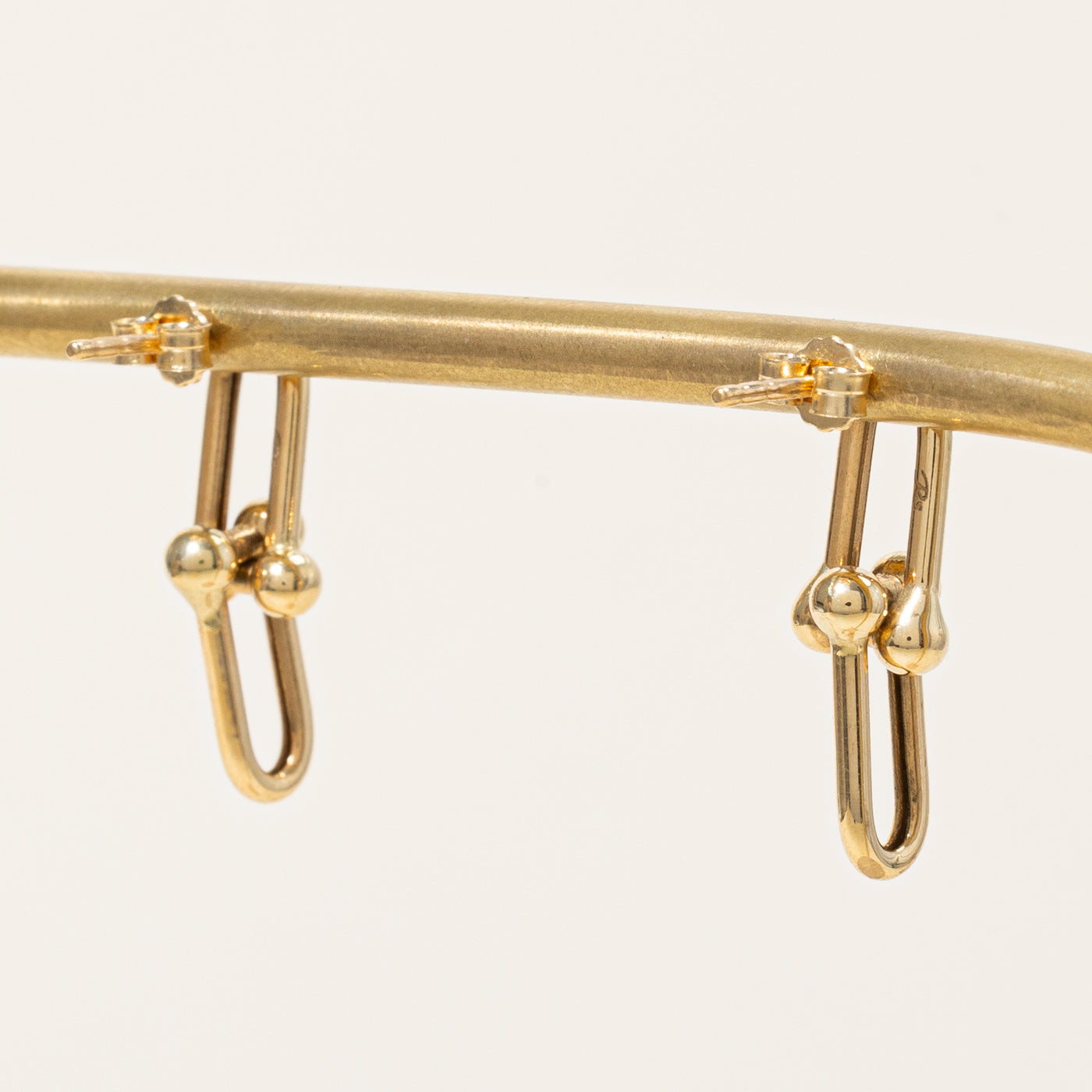 18K Yellow Gold Hardwear Inspired Hoop Earrings - Elegant & Durable Fashion Jewelry for Women - Perfect for Parties, Weddings & Everyday Wear