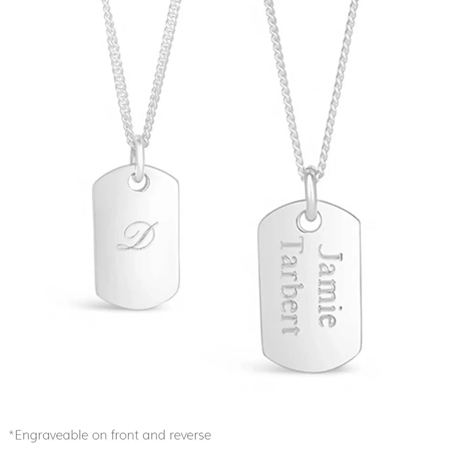 Men's XL Silver Dog Tag Necklace with Custom Engraving - Perfect for Military, Gifts & Everyday Wear