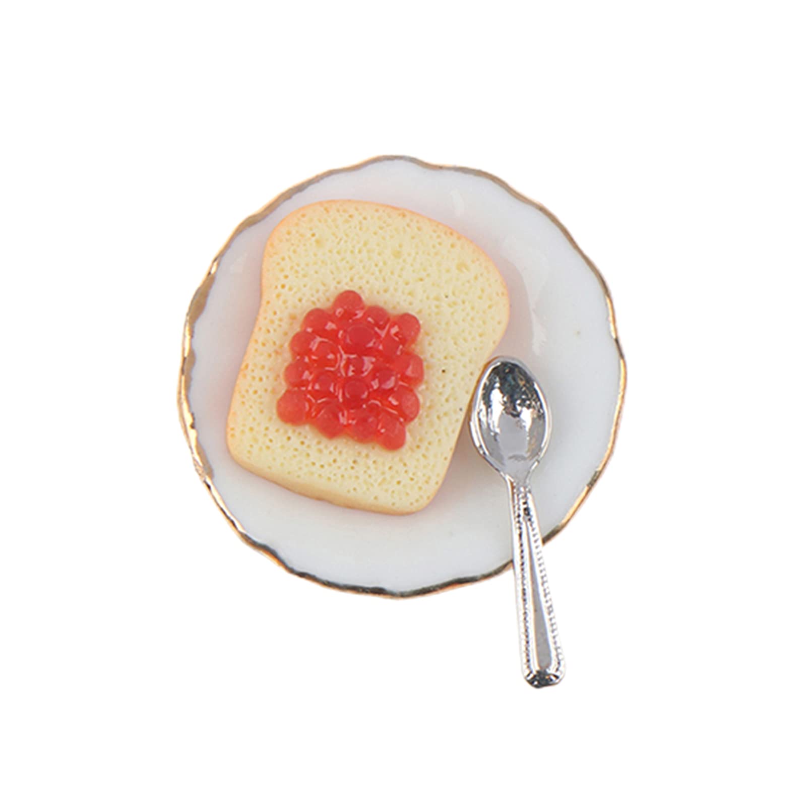 SONGBIRDTH Miniature Dollhouse Decorations - DIY Doll House Furniture & Accessories, Tiny Kitchen Scene Model Kits with Plate, Toast & Spoon - Perfect for Collectors, Home Decor & Creative Play