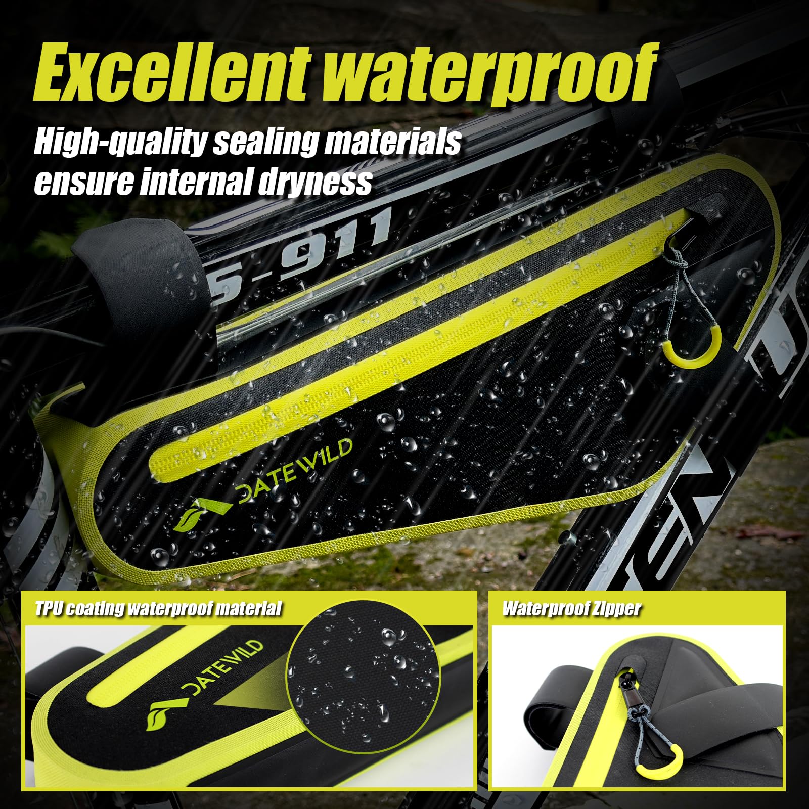 Waterproof Bike Frame Bag - Large Capacity Bicycle Storage for Phone, Glasses, Wallet & Keys | Durable Cycling Accessories for Road Bikes & Commuting | Perfect for Daily Rides, Urban Commuting & Outdoor Adventures