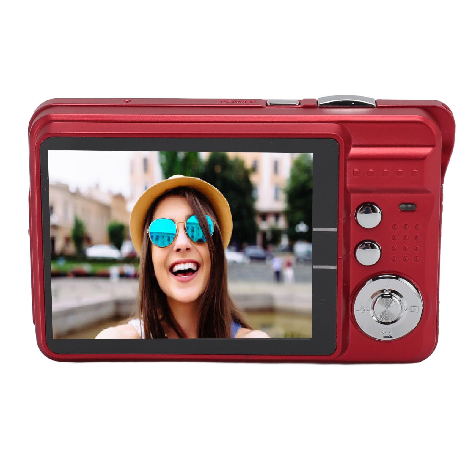 4K Compact Digital Camera with Auto Light Sensing & 8X Zoom - Portable Travel Camera for Vlogging, Photography (Red) | Perfect for Outdoor Adventures, Family Trips & Content Creation