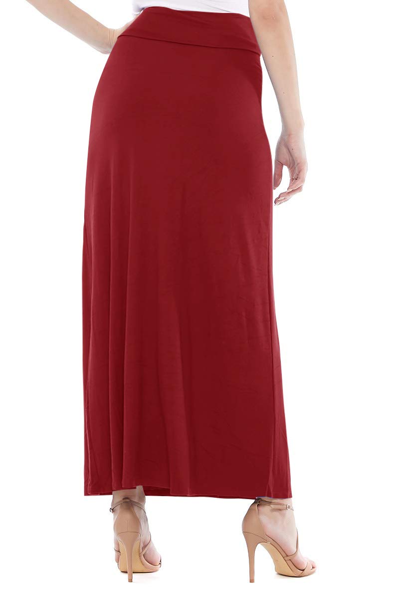 FashionJOA Women's Stretchy Flowy Maxi Skirt with Elastic Waistband - Comfortable & Stylish Summer Beach Dress for Casual Outings & Vacations