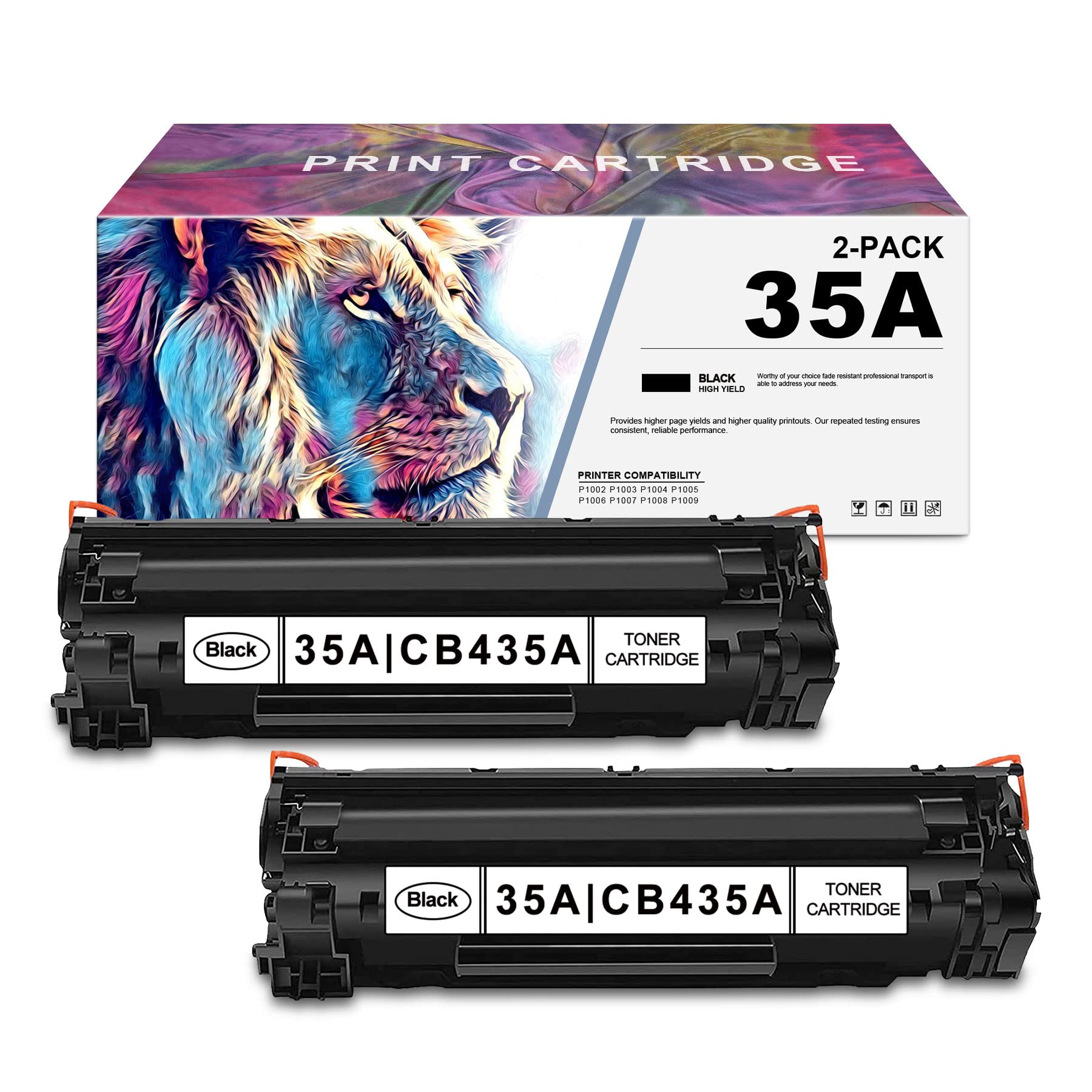 VASERINK Compatible 35A Black Toner Cartridge Replacement for HP P1006 P1007 P1008 P1009 Series Printers | High-Yield CB435A (2-Pack) | Perfect for Home Office & Small Business Printing Needs