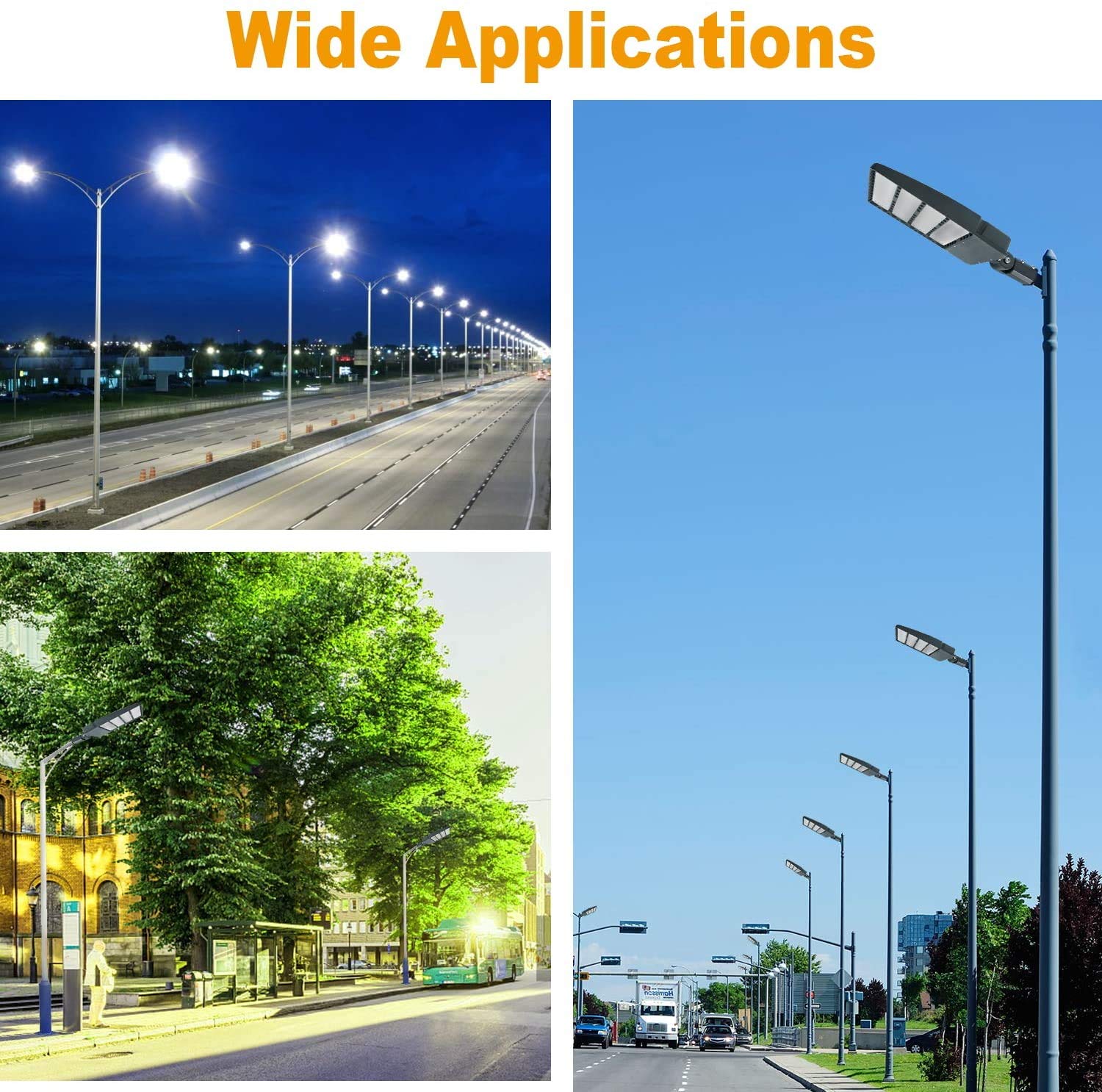 OSTEK 480V 150W LED Shoebox Light - 21000LM DLC & UL Certified Waterproof Outdoor Lighting - Commercial Parking Lot & Street Pole Lights (5000K Daylight White) - Perfect for Roadways, Gas Stations & Warehouse Areas