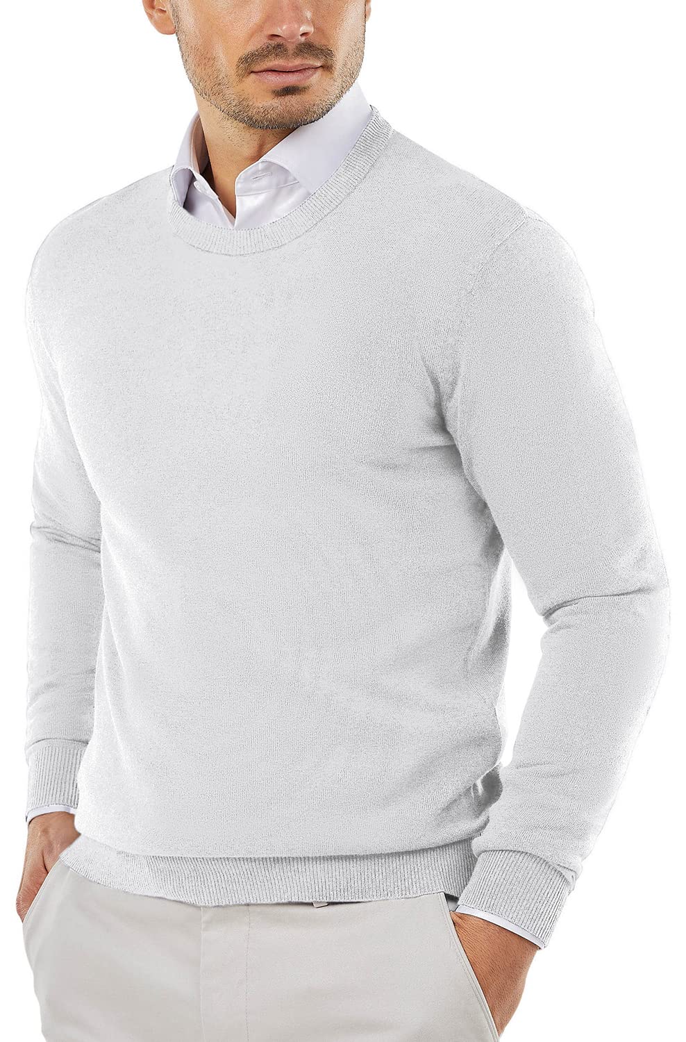 COOFANDY Men's Slim Fit Lightweight Knit Sweater - Crew Neck Pullover Sweatshirt for Casual & Dressy Wear | Perfect for Office, Date Night & Fall Layering