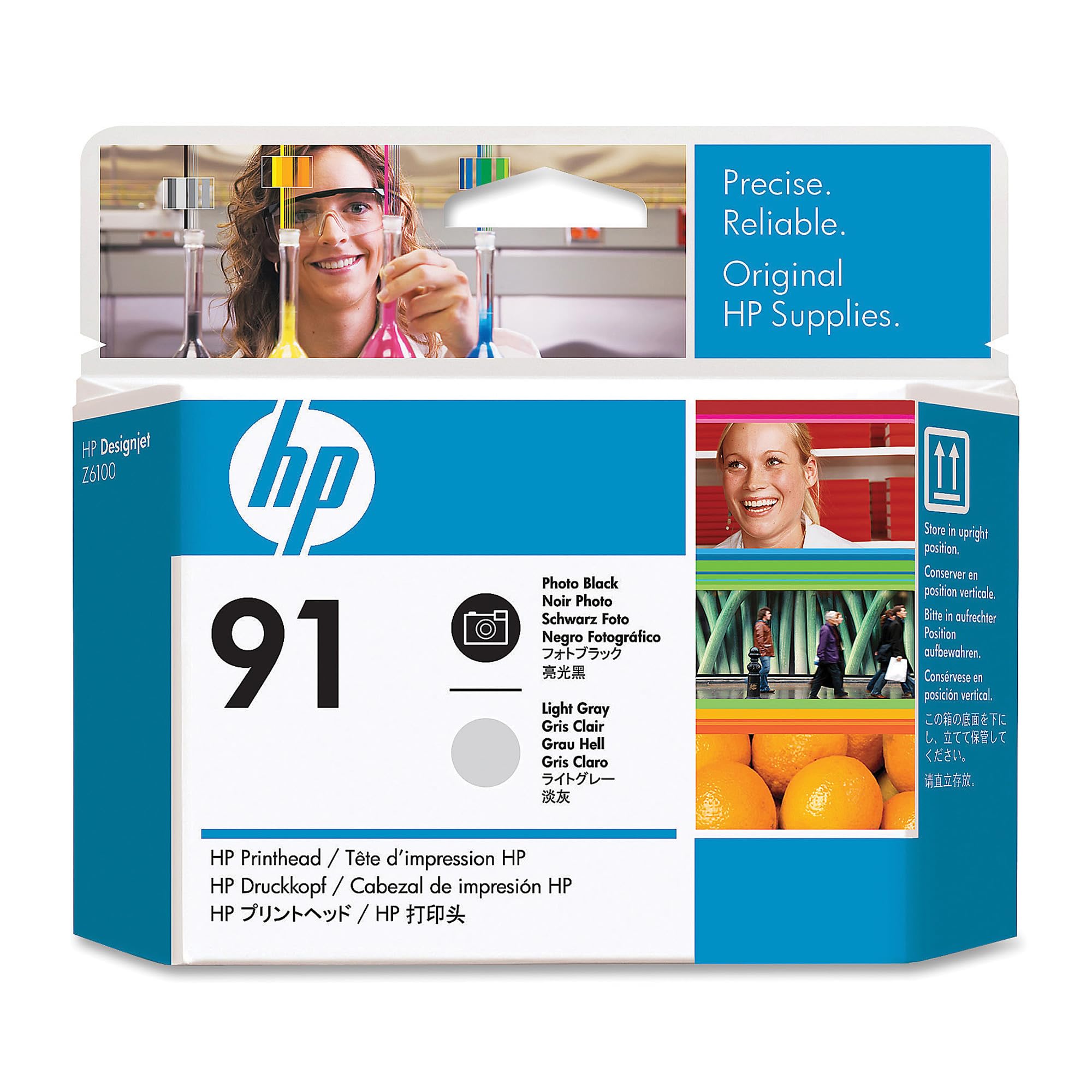 Original HP 91 Photo Black & Light Gray Printhead (C9463A) - Compatible with HP OfficeJet Pro Printers - Ideal for High-Quality Photo Printing & Office Documents