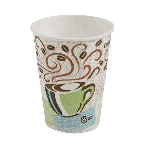Dixie 5338CD PerfecTouch 8oz Hot Paper Cups - Coffee Haze (1000 Count) - Ideal for Coffee Shops, Offices & Catering Events