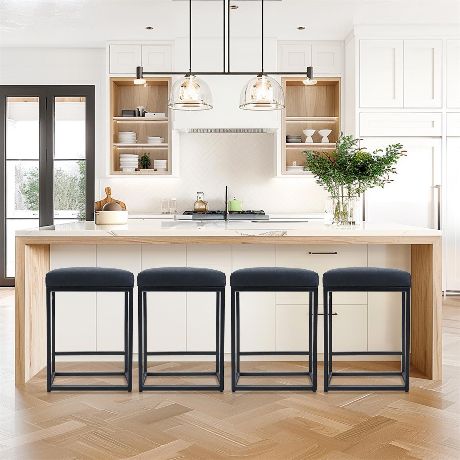 Sophia & William Black Bar Stools Set of 4 - 24