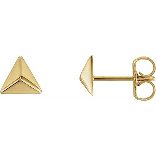 14K Rose Gold Pyramid Earrings - Elegant Dangle Earrings for Women, Perfect for Parties, Weddings & Everyday Wear