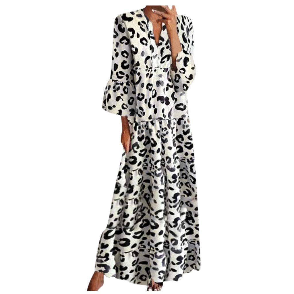 Bokeley Women's Summer Dresses 2023 - Floral Print V-Neck Short Sleeve Beach Dress for Vacation, Party & Casual Wear | Lightweight Comfortable Sundress for Hot Weather