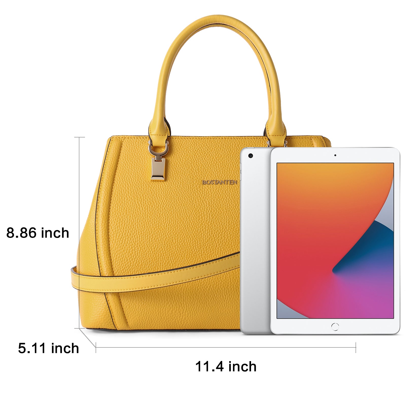BOSTANTEN Women's Genuine Leather Handbag - Stylish Top Handle Satchel Shoulder Bag & Crossbody Purse for Work, Travel, and Everyday Use