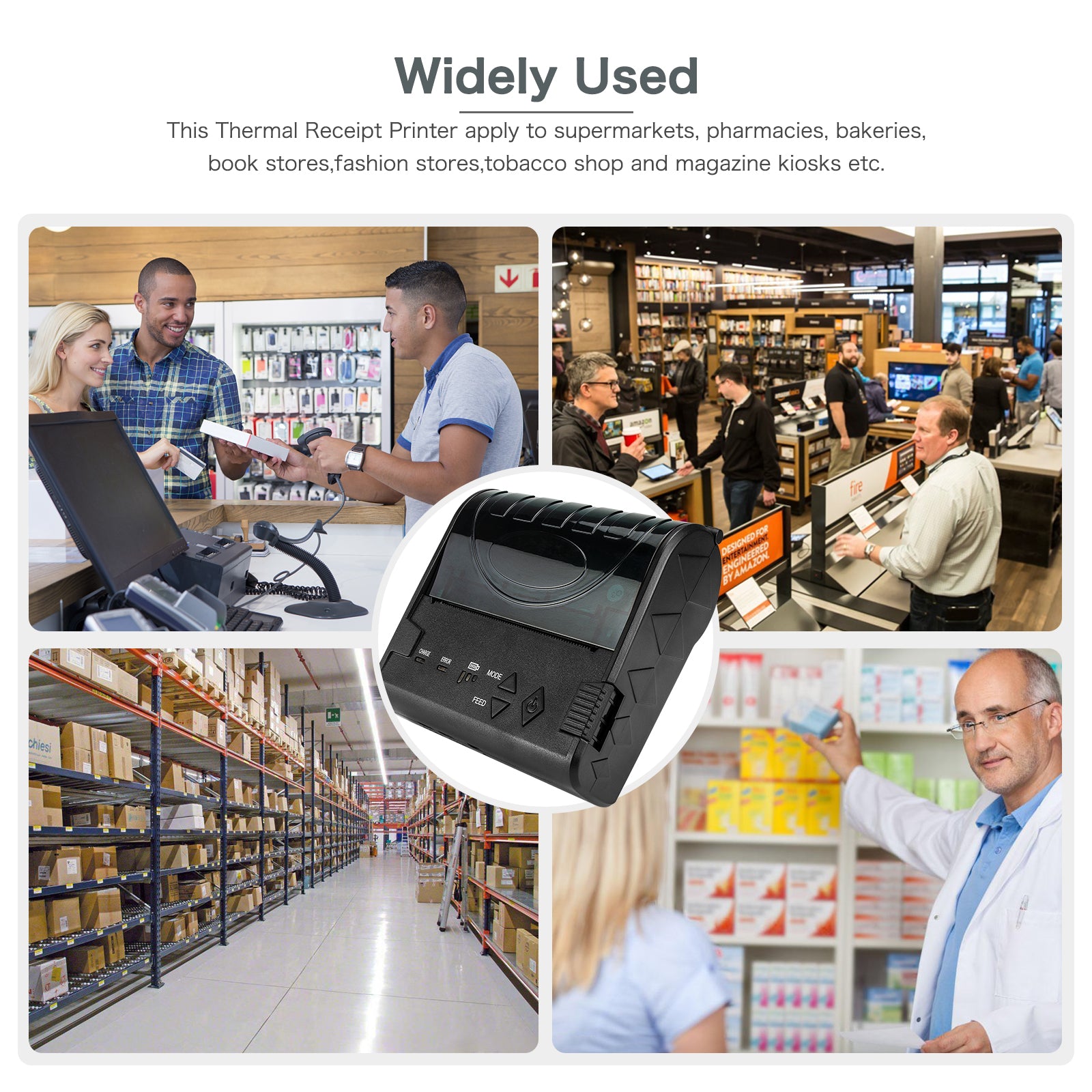 NT 8003DD 80mm Thermal Printer for Receipts & Labels - High-Speed USB/Bluetooth POS Printing for Retail, Restaurant & Warehouse Use