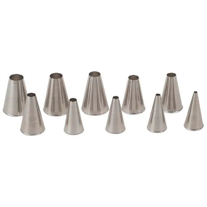 10-Piece Stainless Steel Pastry Decorating Tips Set - Professional Baking Nozzles for Cake, Cupcake, Cookie & Dessert Decorating - Perfect for Home Bakers & Professional Chefs