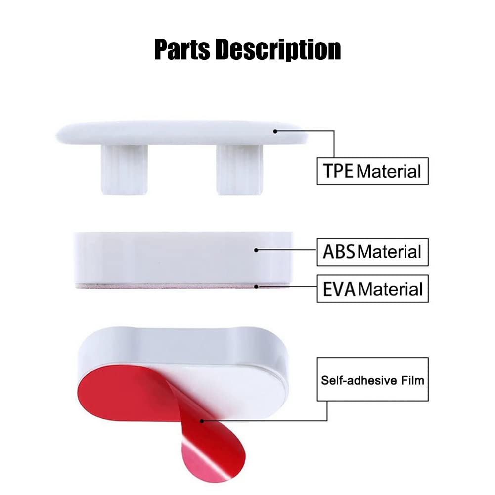 8-Piece Universal Bidet Toilet Seat Bumpers - Height Increasing Pads with Strong Adhesive Rubber for Home, Hotel, Hospital & School Use - Perfect for Toilet Seat Replacement and Comfort Enhancement
