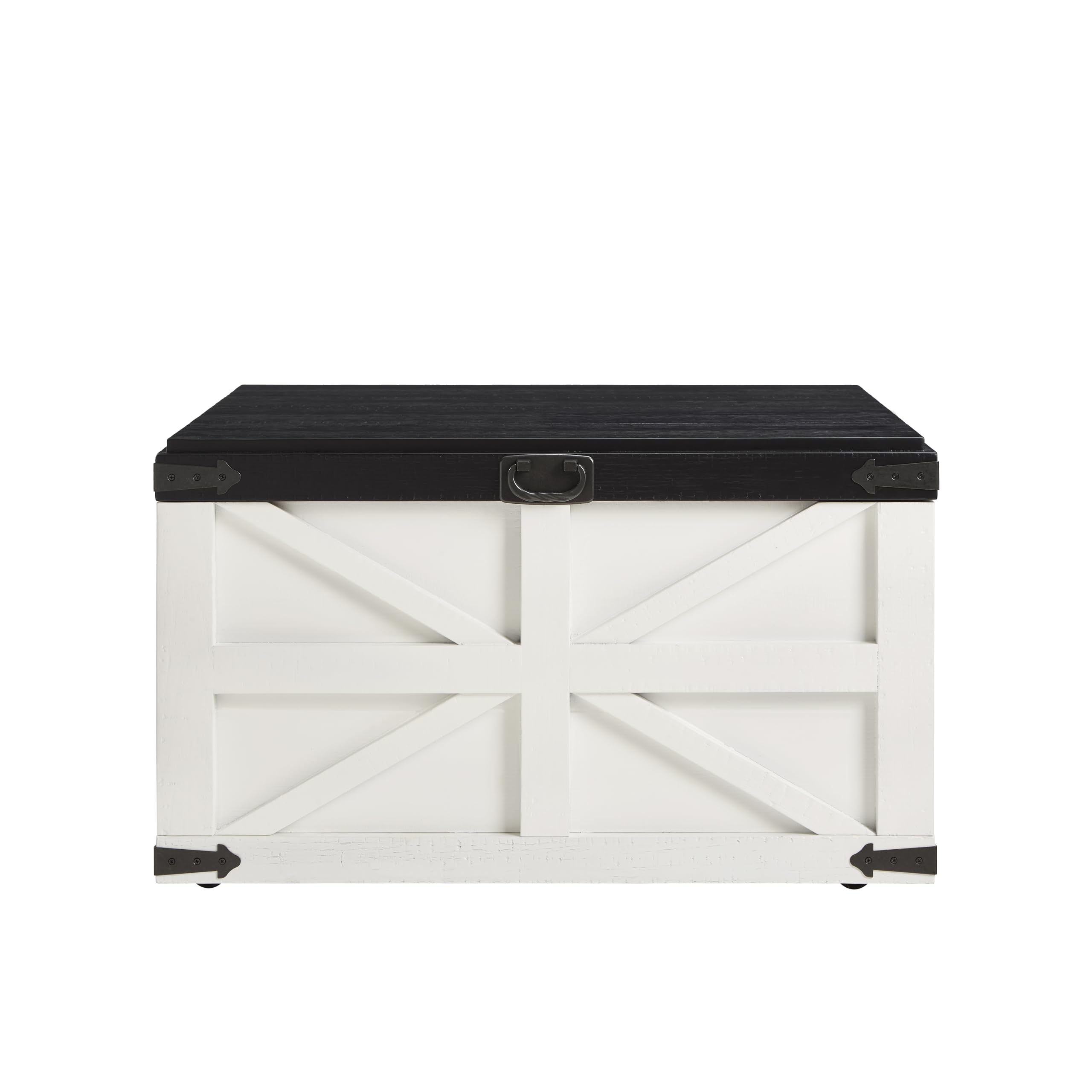 Rustic Square Wood Coffee Table with Hidden Storage - 31.5