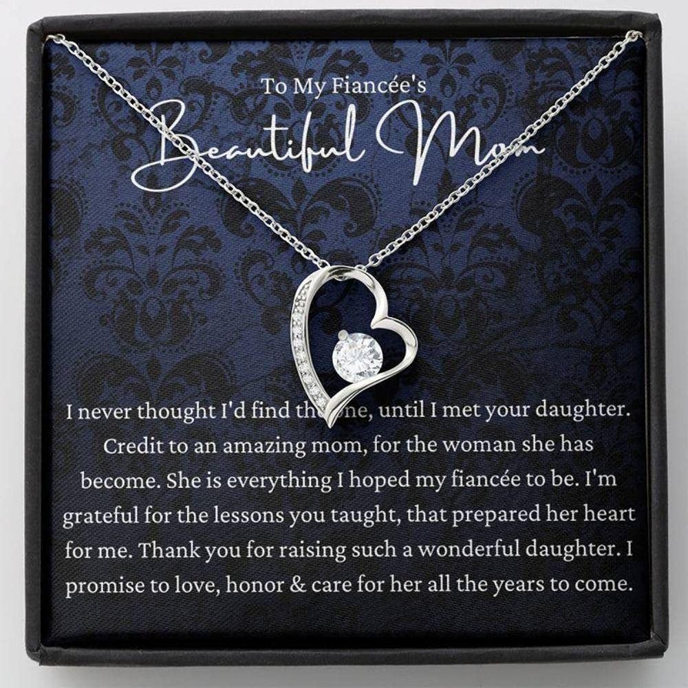 Elegant Mom Necklace Gift for Fiancee's Mother - Sterling Silver Pendant with Luxury Gift Box - Perfect Birthday, Mother's Day & Wedding Jewelry Present for Special Women