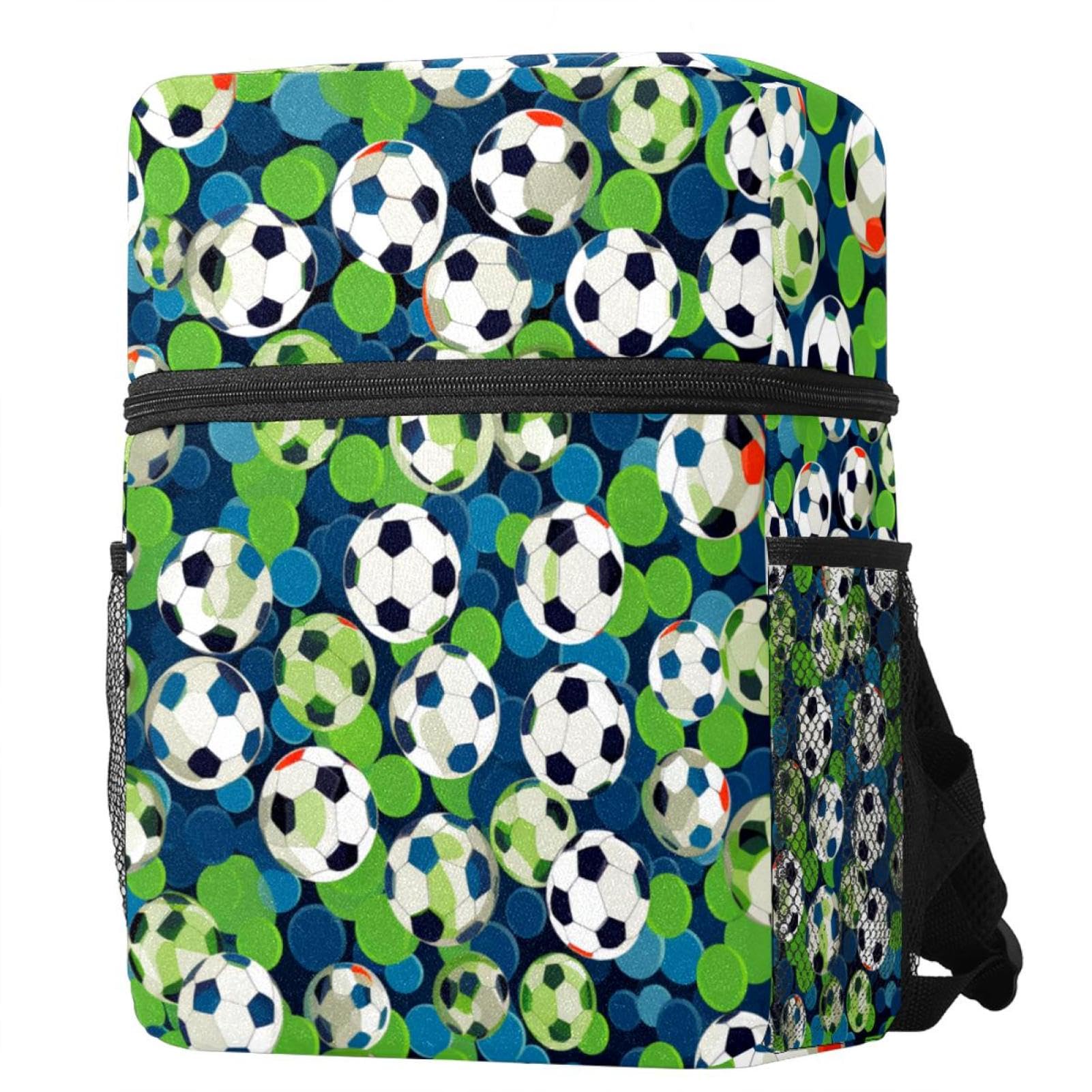 Stylish Travel Backpack for Women & Men - Waterproof Hiking Backpack with Floral Soccer Ball Print - Perfect for School, Work, Gym & Outdoor Adventures