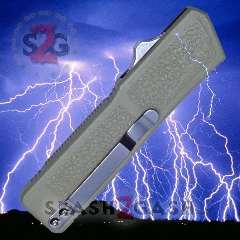 Lightning OTF Dual Action Automatic Knife - Tactical Serrated Edge for Outdoor Survival, Camping & EDC | Fast Spring-Loaded Mechanism