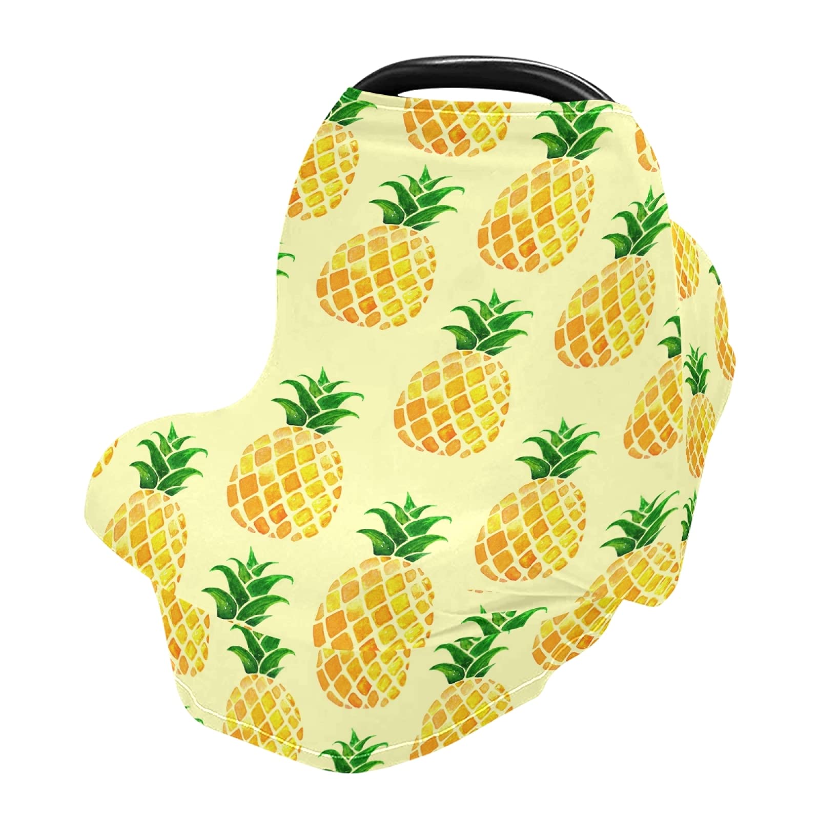 Breastfeeding Cover Scarf - Soft, Breathable Nursing Cover with Pineapple Print for Baby Boys & Girls - Perfect for Car Seat, Stroller & Summer Outings